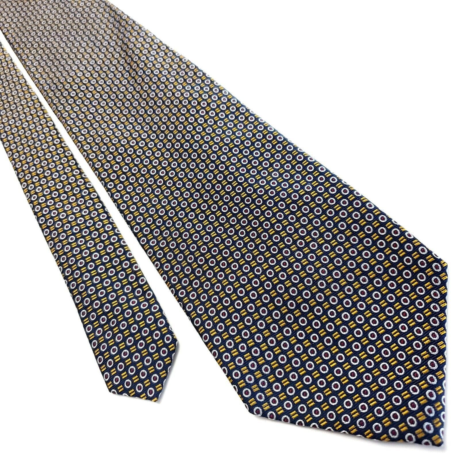 Ralph Lauren Lauren Ralph Lauren Brown Yellow Silk Tie Woven Geometric Size ONE SIZE - 1 Thumbnail