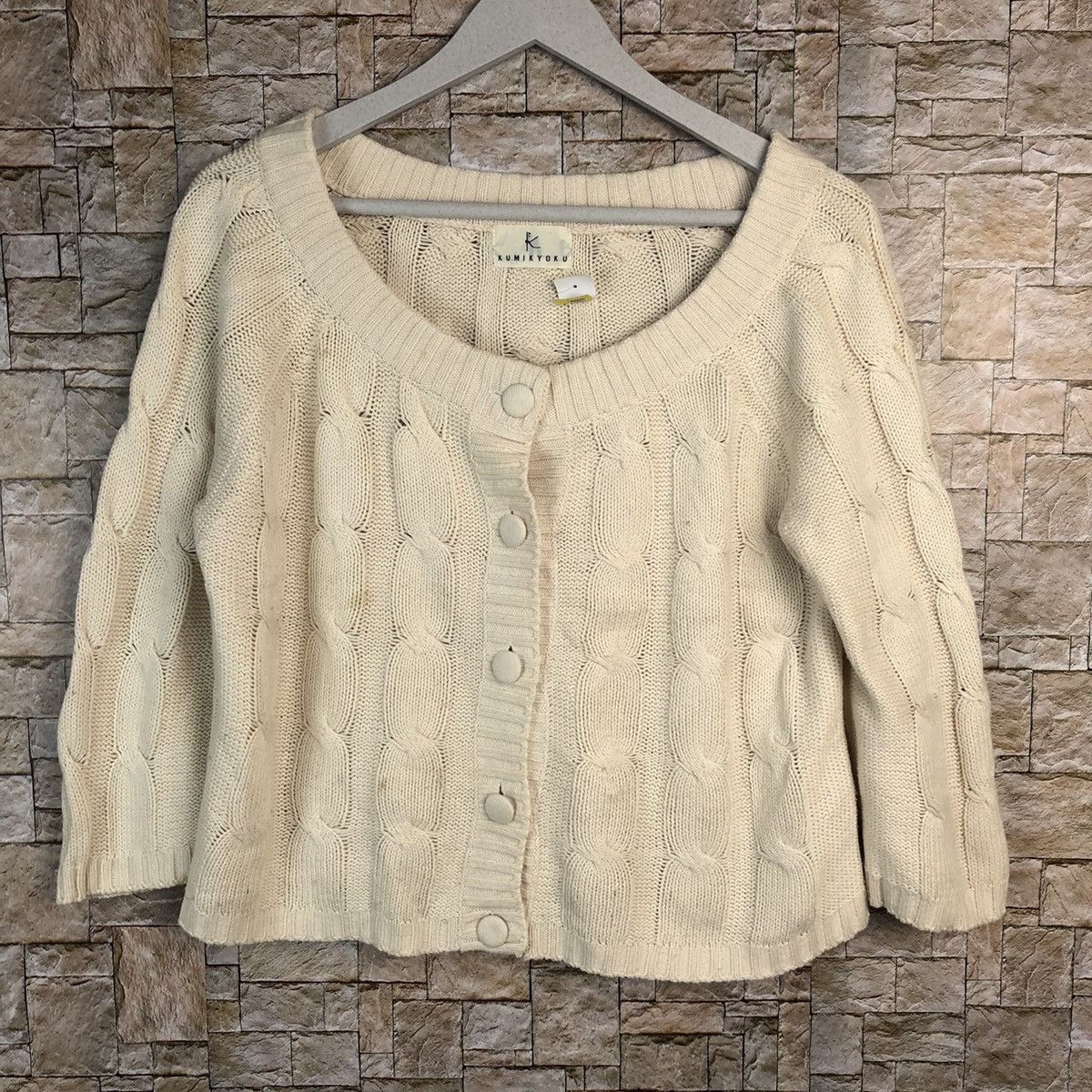 Homespun Knitwear × Japanese Brand × Vintage Kumik Yoko vintage Cream Knitwear #A901 Size S / US 4 / IT 40 - 3 Thumbnail