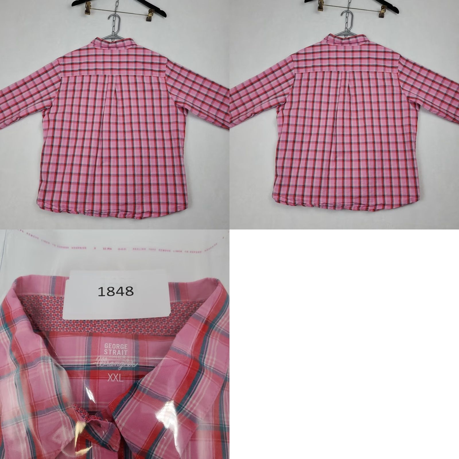 Wrangler VINTAGE? Wrangler George Strait for Her Women's Button-Up Shirt Pink Plaid XXL Cowgirl Size XXL / US 16-18 / IT 52-54 - 10 Thumbnail