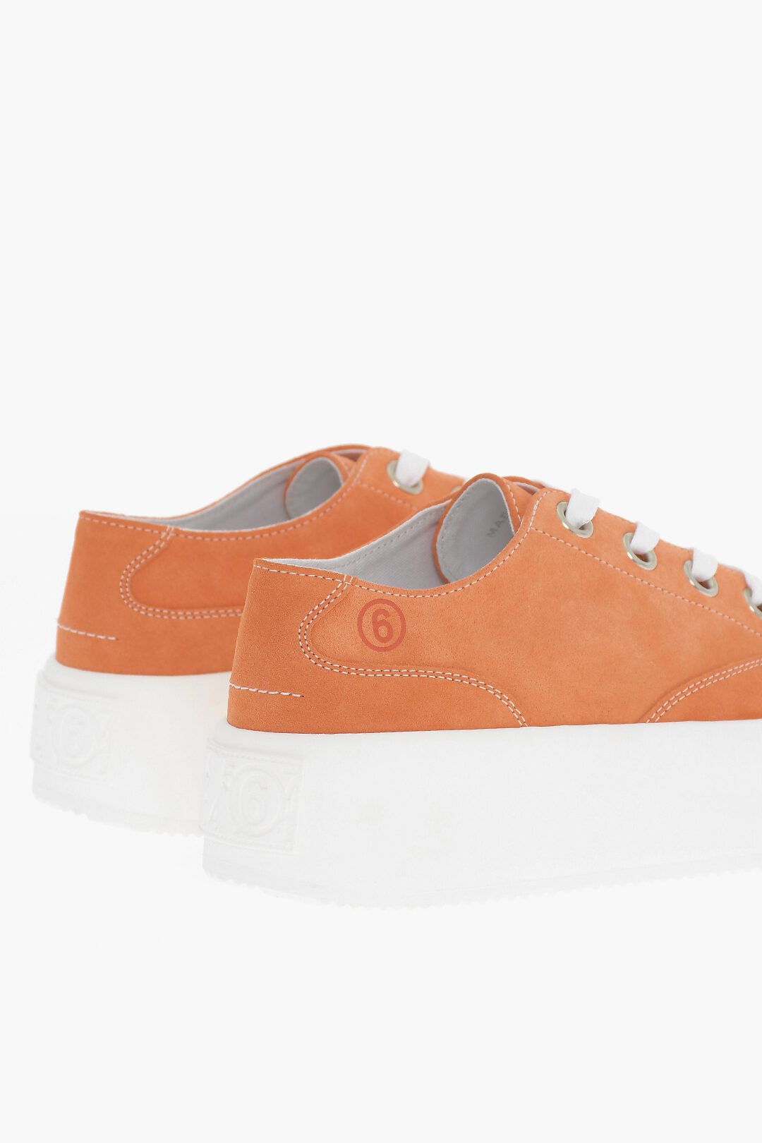 Maison Margiela og1mm1224 Suede Low-Top Sneakers in Orange Size US 10 / IT 40 - 3 Thumbnail