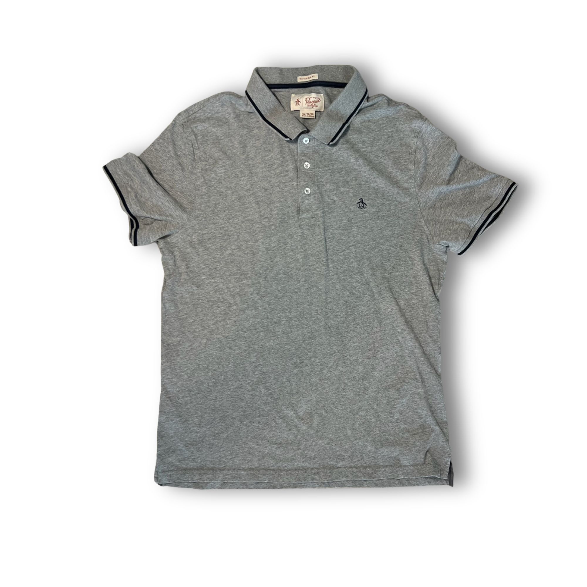 Original Penguin Penguin Heritage Slim Fit Polo Shirt XL Light Gray With Blac Size US XL / EU 56 / 4 - 2 Thumbnail