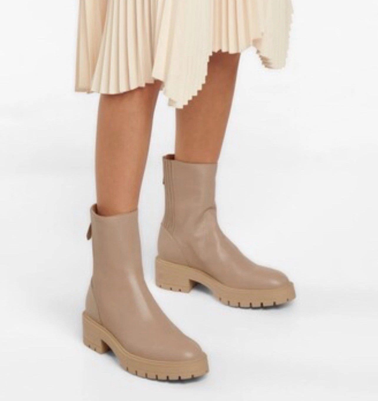 Aquazzura Aquazzura Saint Honore Leather Combat Booties size 40 Size US 10 / IT 40 - 2 Thumbnail