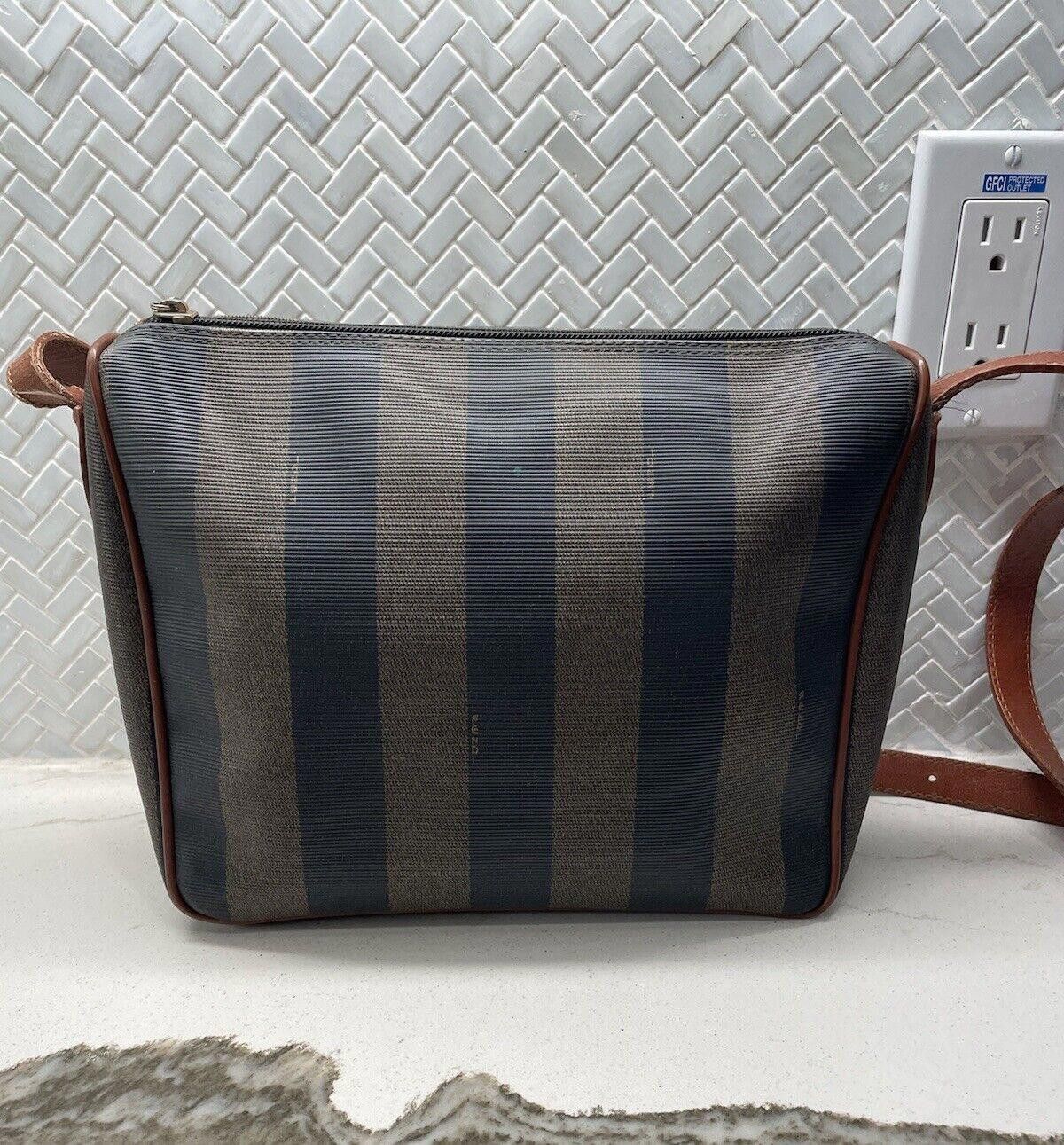 Fendi Vintage Fendi Pequin Striped Coated Canvas Crossbody Bag VG+ Size ONE SIZE - 4 Thumbnail