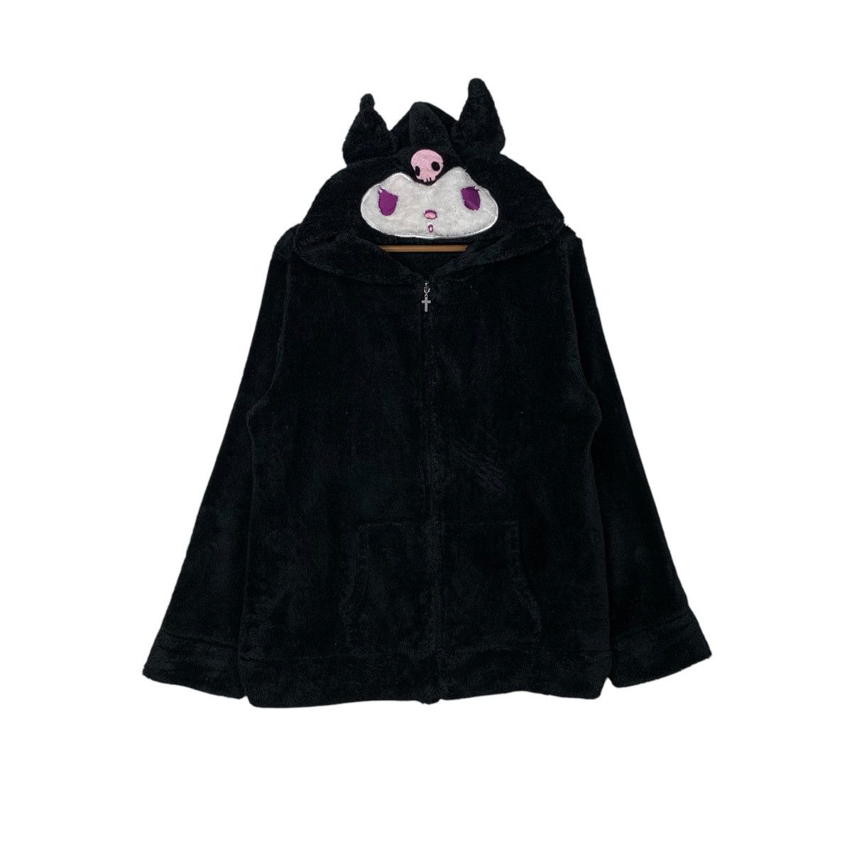 Anime KUROMI Face Zipper Fleece Hoodies #2070-C90 Size L / US 10 / IT 46 - 1 Thumbnail