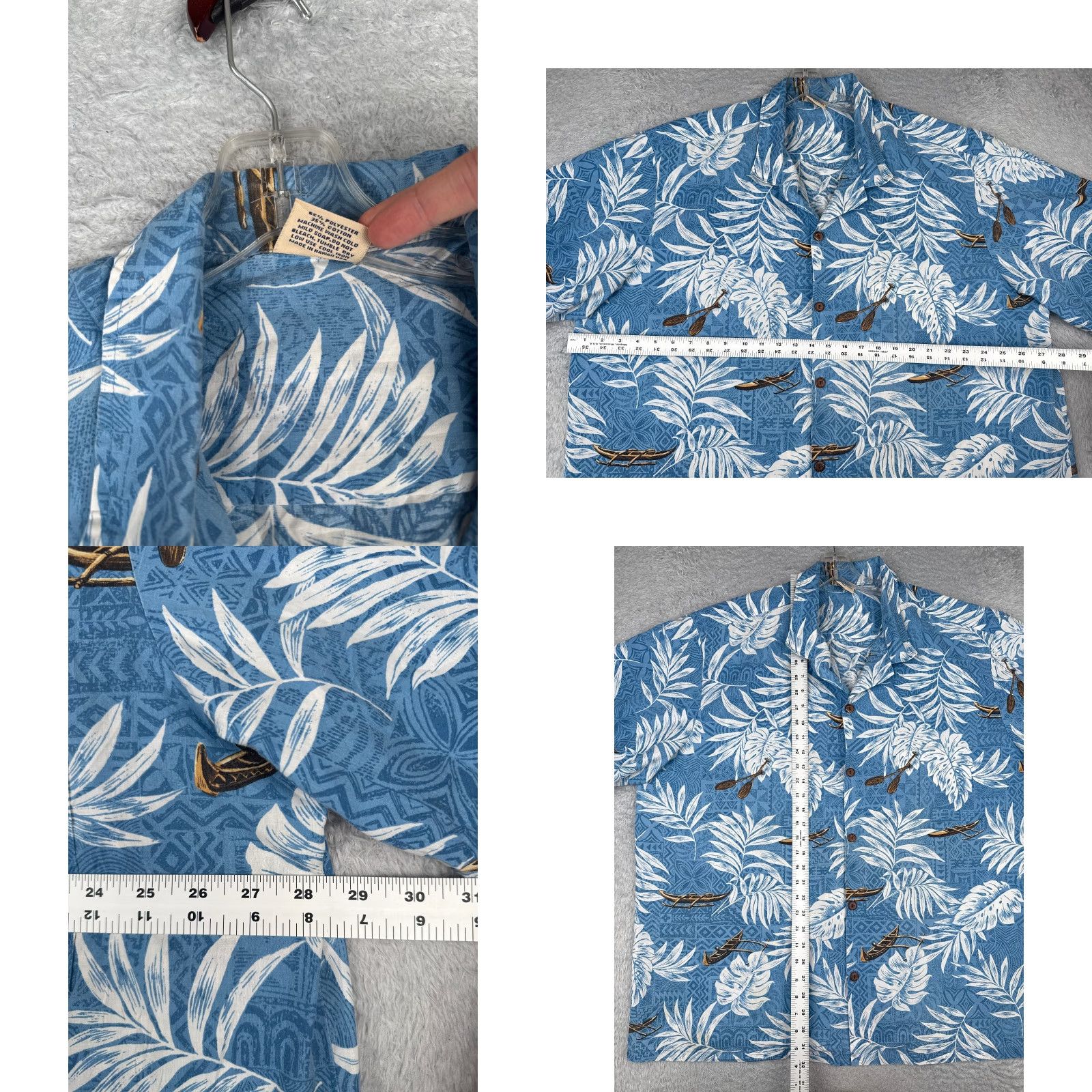 Vintage VINTAGE Royal Creations Hawaiian Shirt Men 3XL XXXL Blue Floral Boat Polyester Blend Size US XXL / EU 58 / 5 - 8 Thumbnail