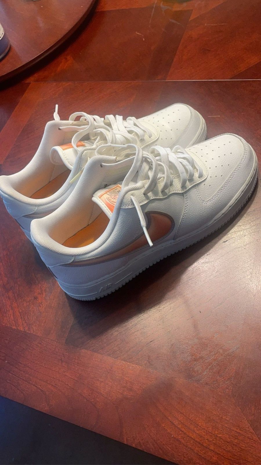 nike air force 1 “metallic orange swoosh”