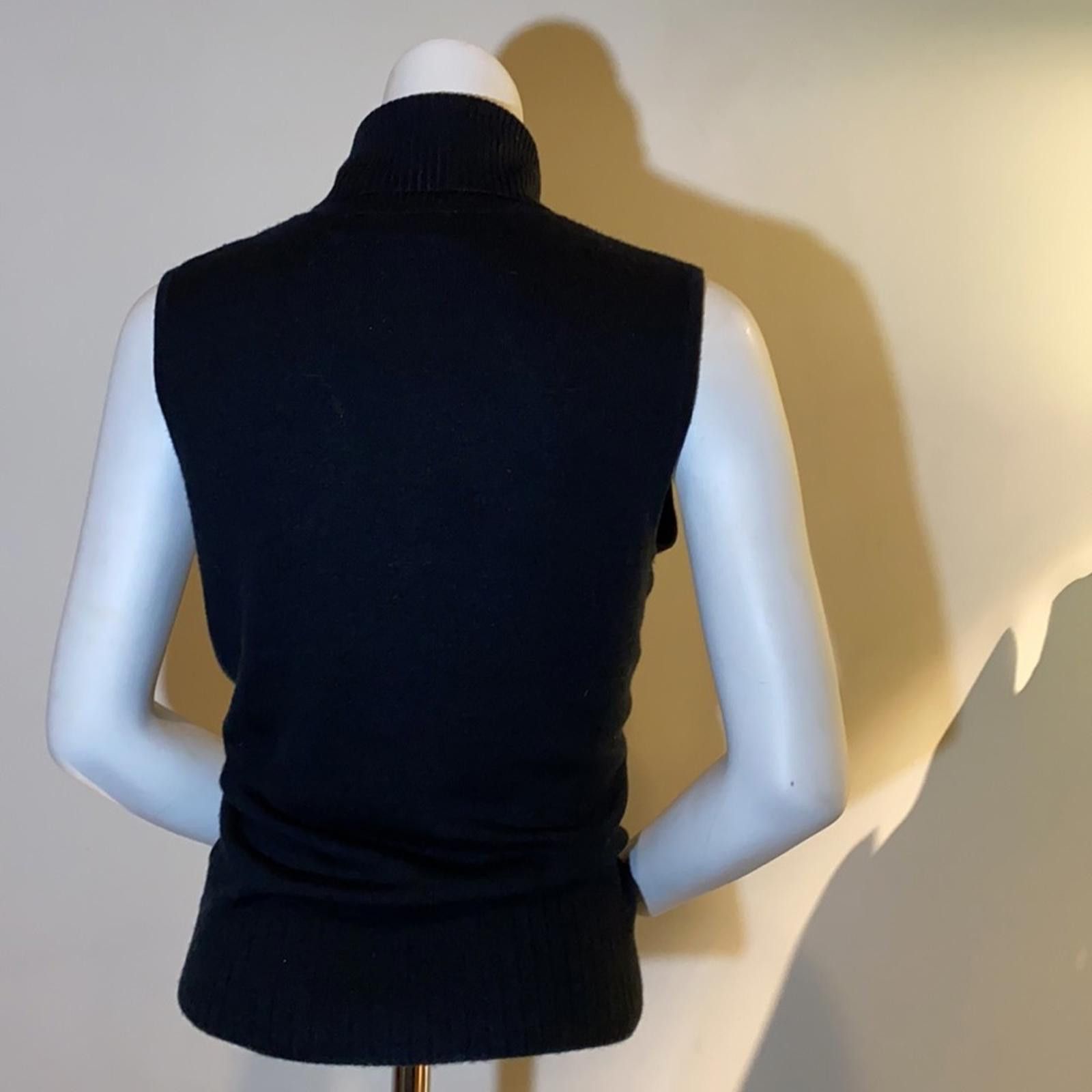 Other VTG Last Woman Black Sleeveless Turtleneck Suede Trim M/L Size M / US 6-8 / IT 42-44 - 4 Thumbnail