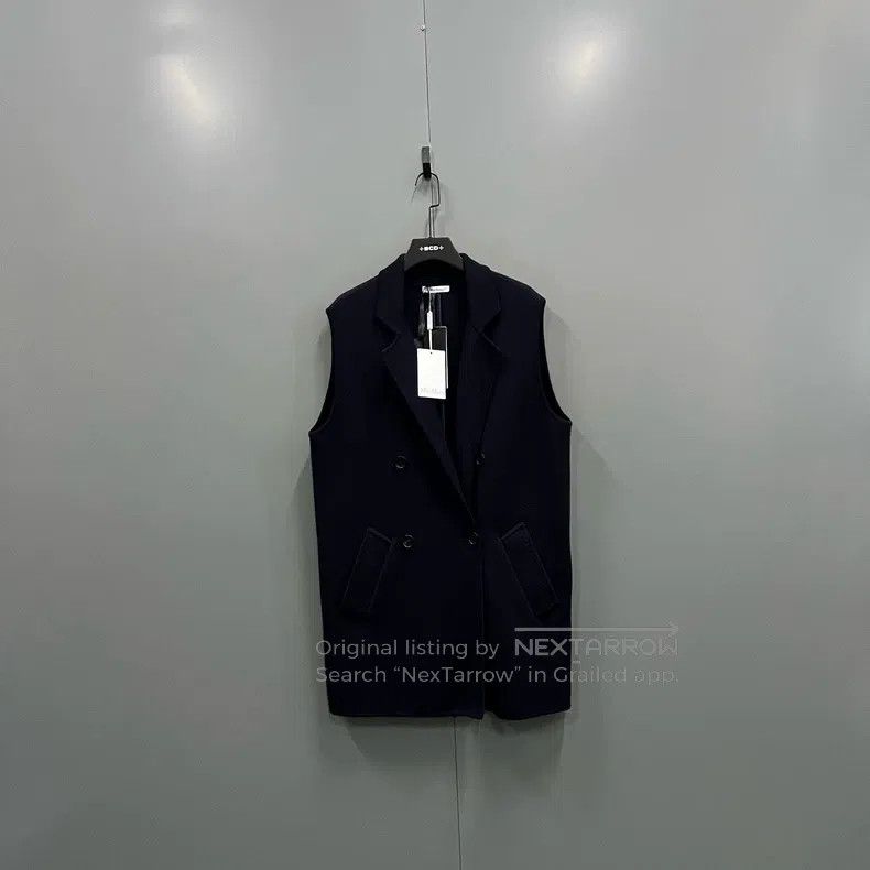 Max Mara Max Mara Navy Blue Double-breasted Sleeveless Coat Size M / US 6-8 / IT 42-44 - 1 Thumbnail