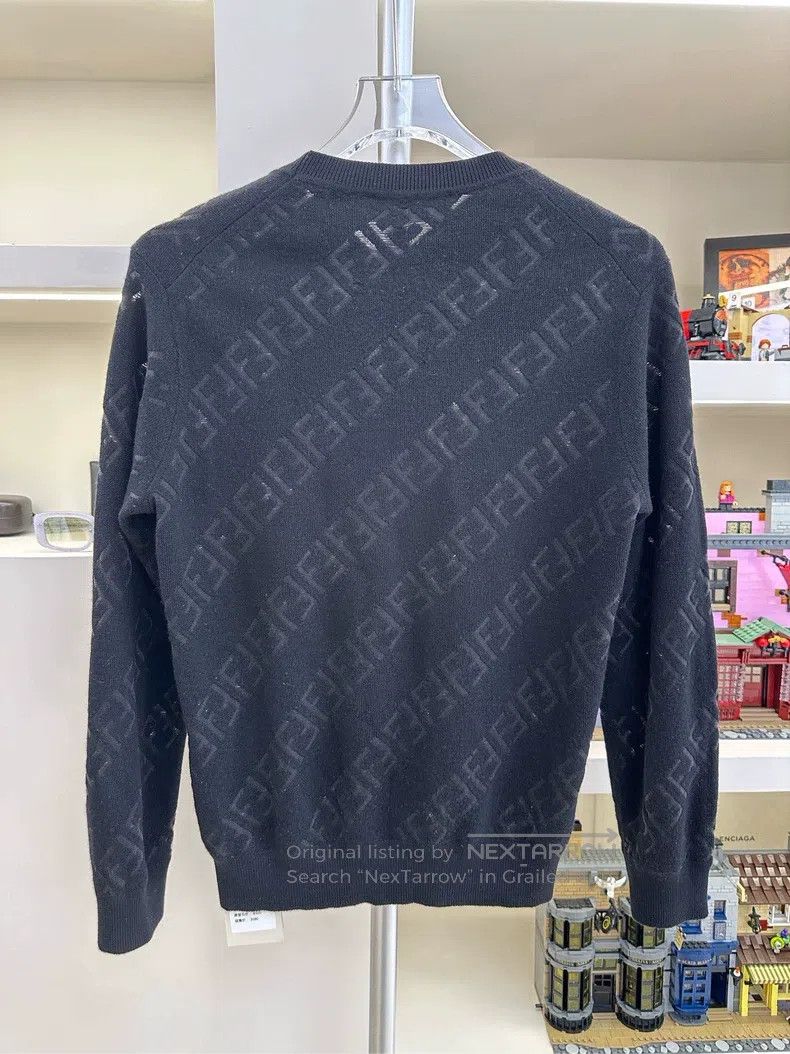 Other Fendi Men's knitted wool sweater with velvet full print lo Size US S / EU 44-46 / 1 - 2 Thumbnail