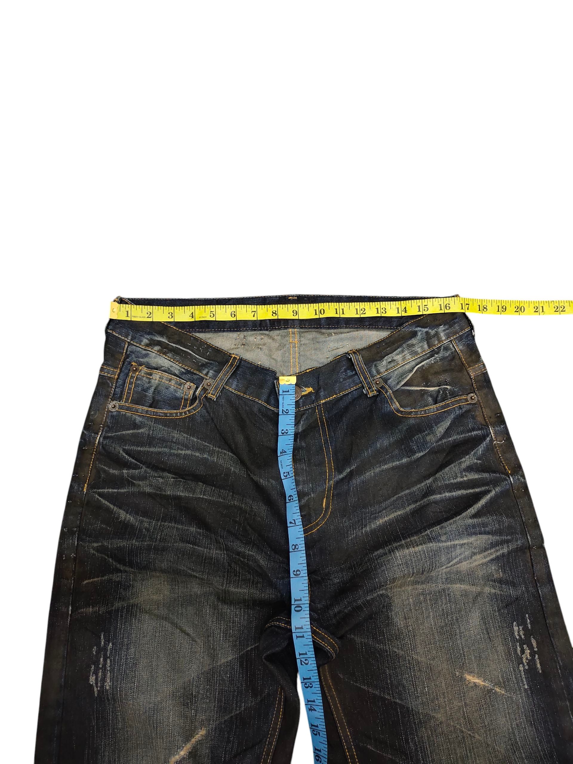 Number (N)ine × Undercover Vintage Boarder Japan Waxed Clawmark Distress Jeans Size US 34 / EU 50 - 14 Thumbnail