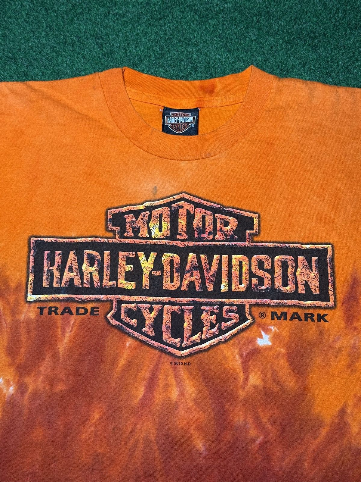 Harley Davidson Y2K Harley Davidson Tie Dye Flame Grunge Biker T Shirt Size US L / EU 52-54 / 3 - 3 Thumbnail