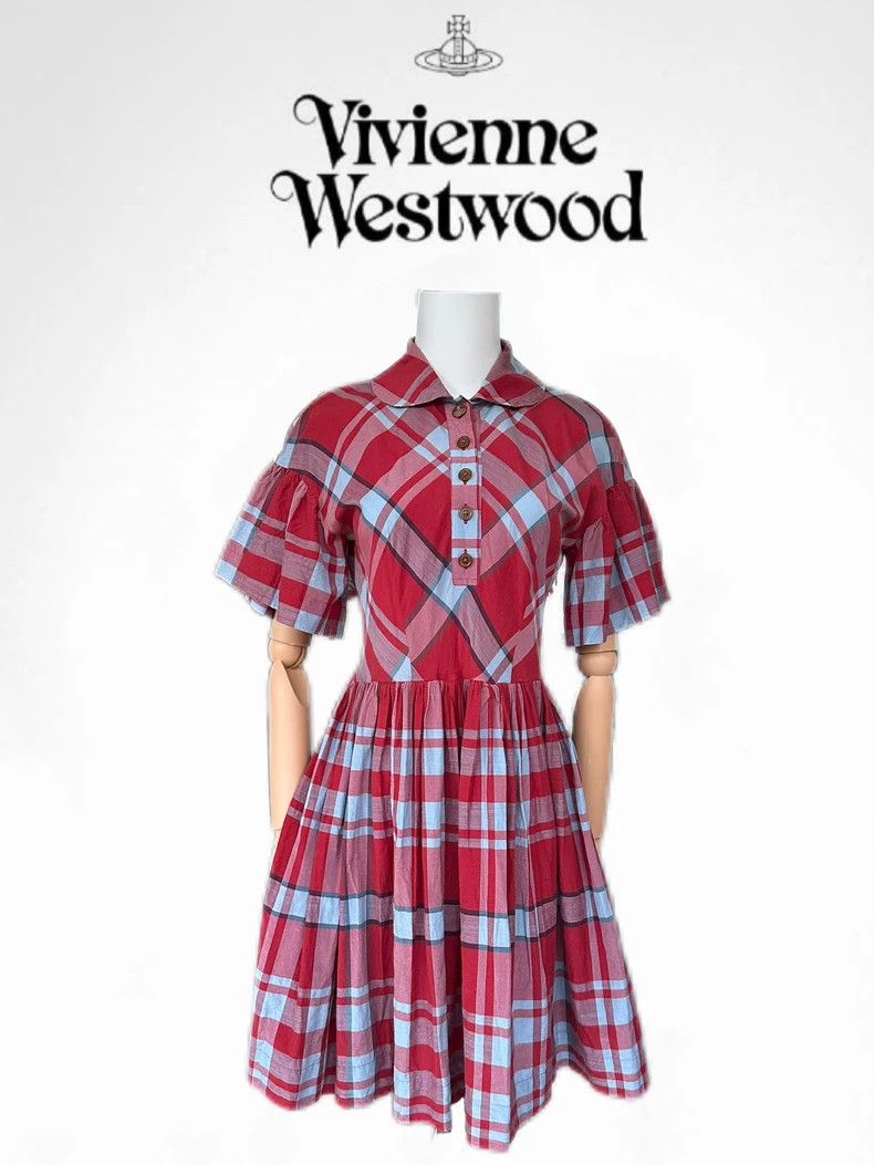 Vivienne Westwood Vivienne Westwood A cute dress with a blue and red checker Size L / US 10 / IT 46 - 1 Thumbnail