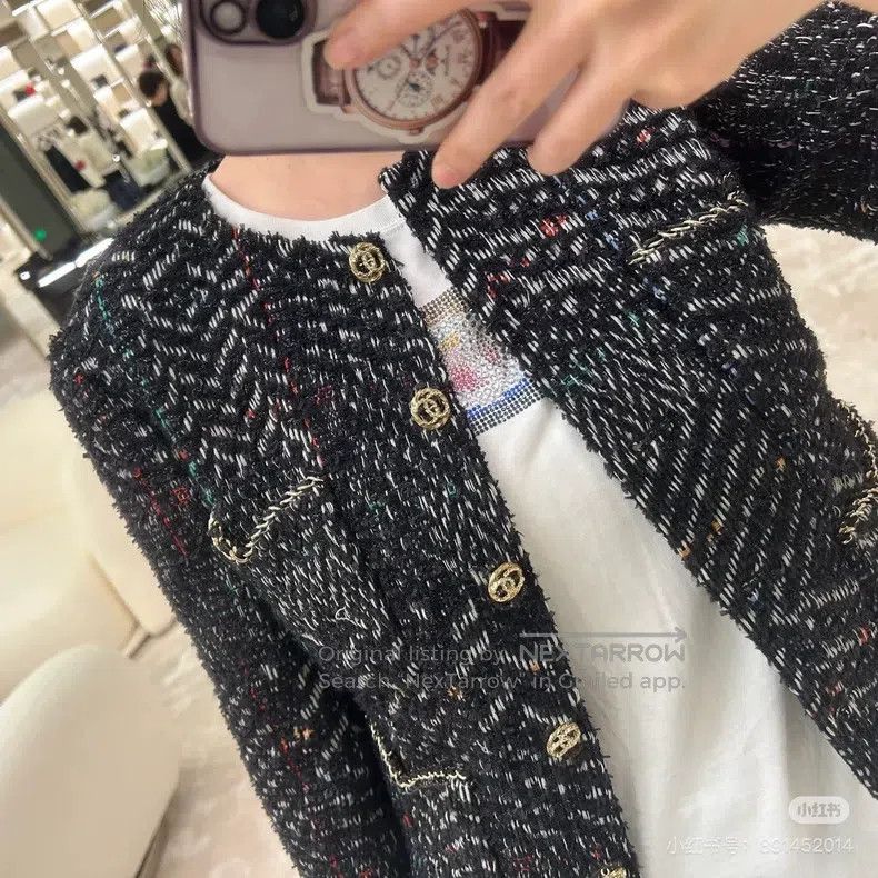 Chanel Chanel 23b black colour round neck four-pocket jacket Size S / US 4 / IT 40 - 8 Thumbnail
