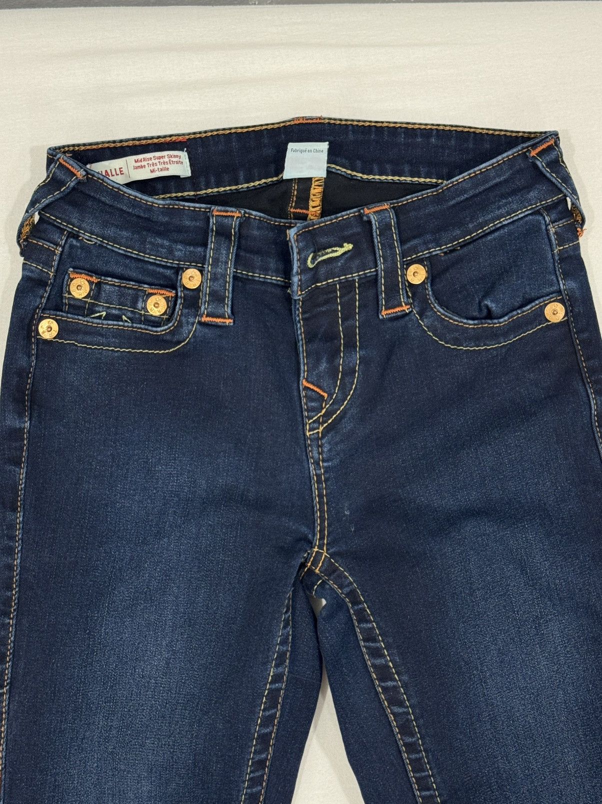 True Religion True Religion Halle Mid Rise Super Skinny Jeans Womens 26 Size 26" / US 2 / IT 38 - 2 Thumbnail