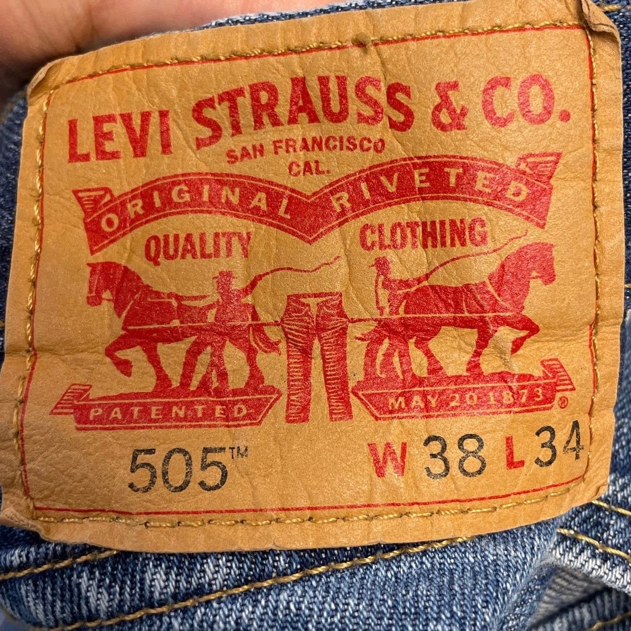 Levi's Levis 505 Mens 38W 34L Distressed Classic Fit Denim Jeans Size US 38 / EU 54 - 5 Thumbnail