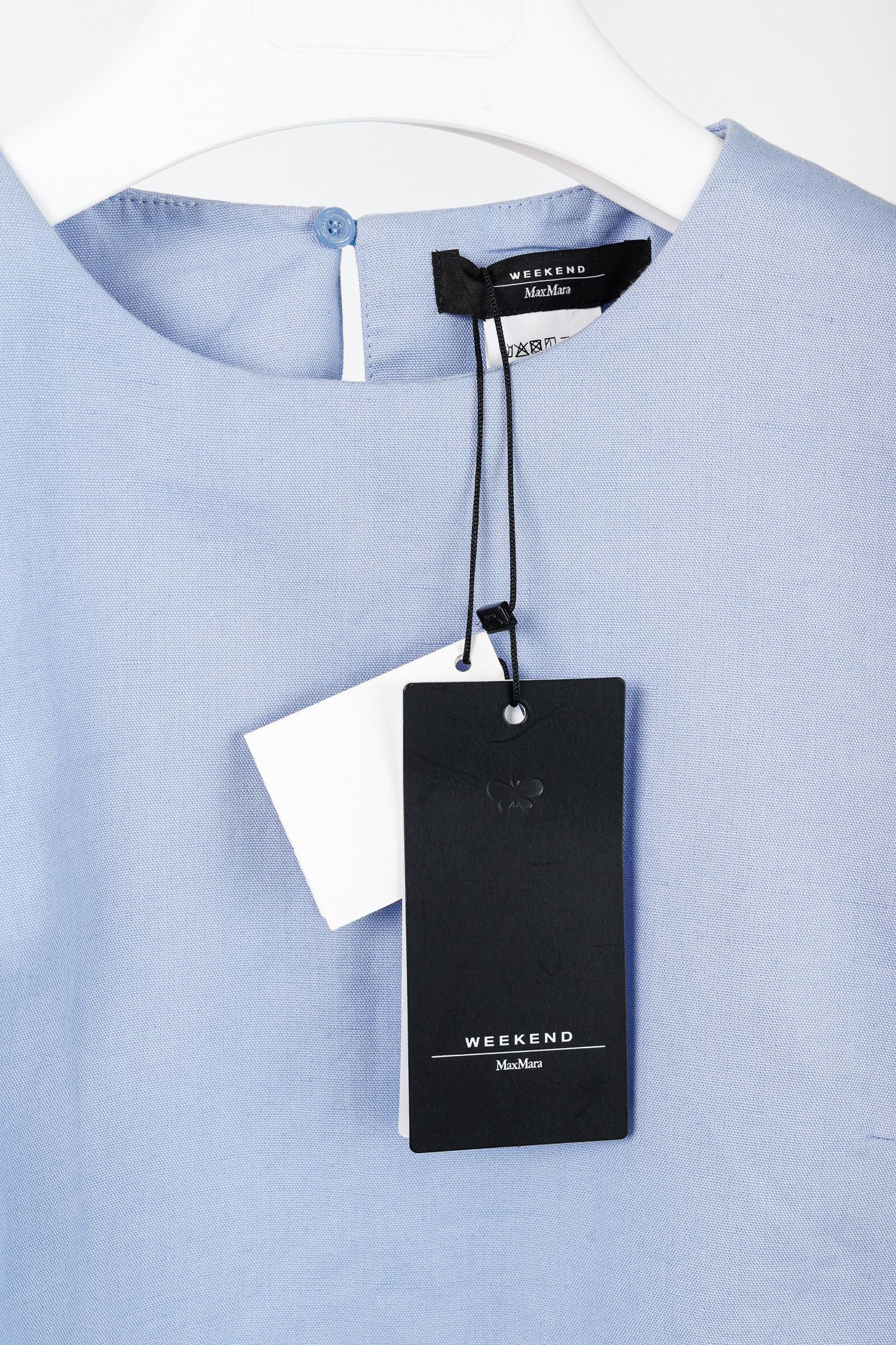 Weekend Max Mara Weekend Max Mara Racer Light Blue Cotton & Linen Short Dress Size S / US 4 / IT 40 - 4 Thumbnail