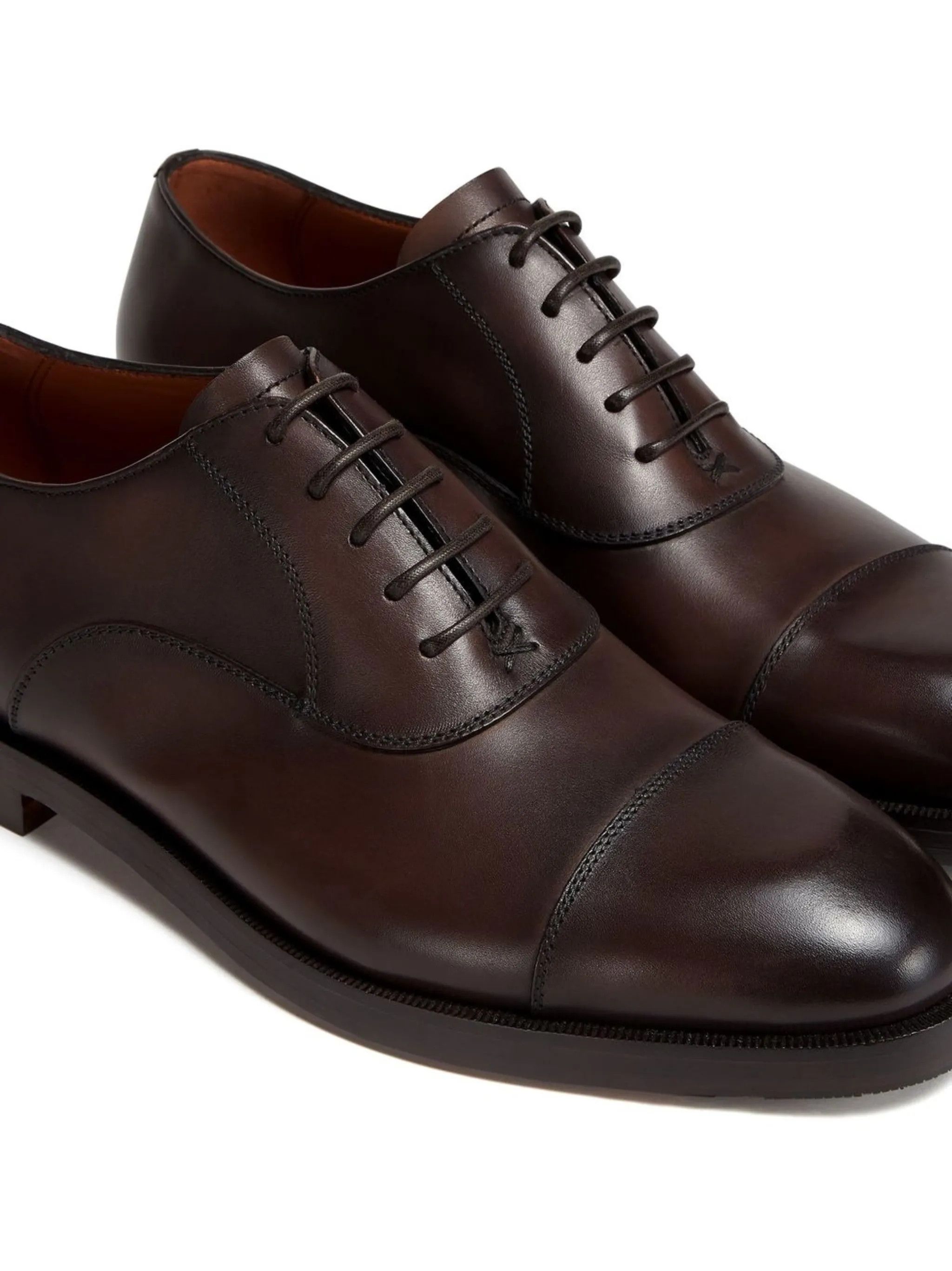 Ermenegildo Zegna os11x0226 Leather Torino Oxford Shoes in Dark Brown Size US 8 / EU 41 - 5 Thumbnail