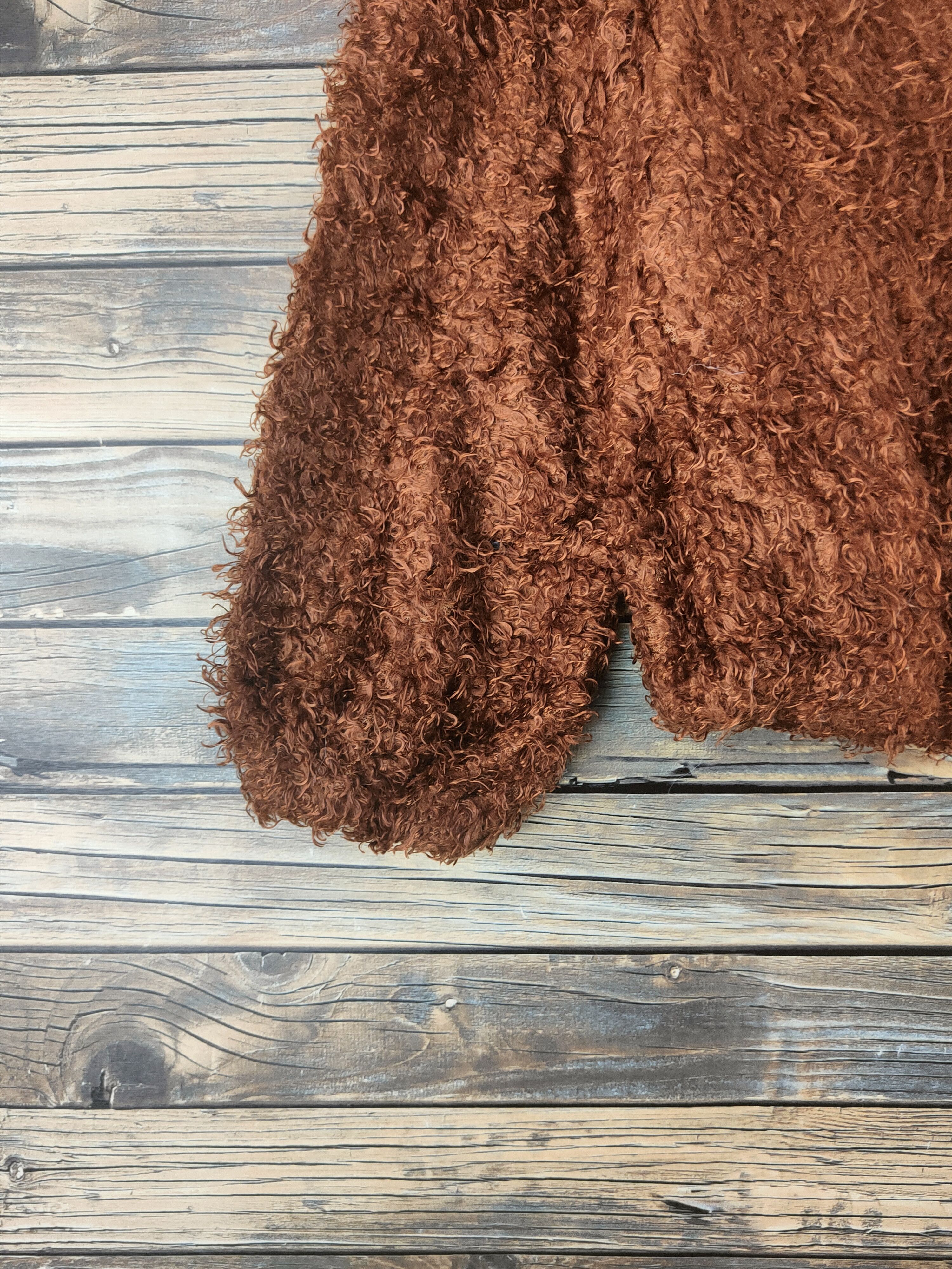 Japanese Brand DL Rope Picnic Brown Fur Mohair Knitwear #46-500 Size XS / US 0-2 / IT 36-38 - 4 Thumbnail