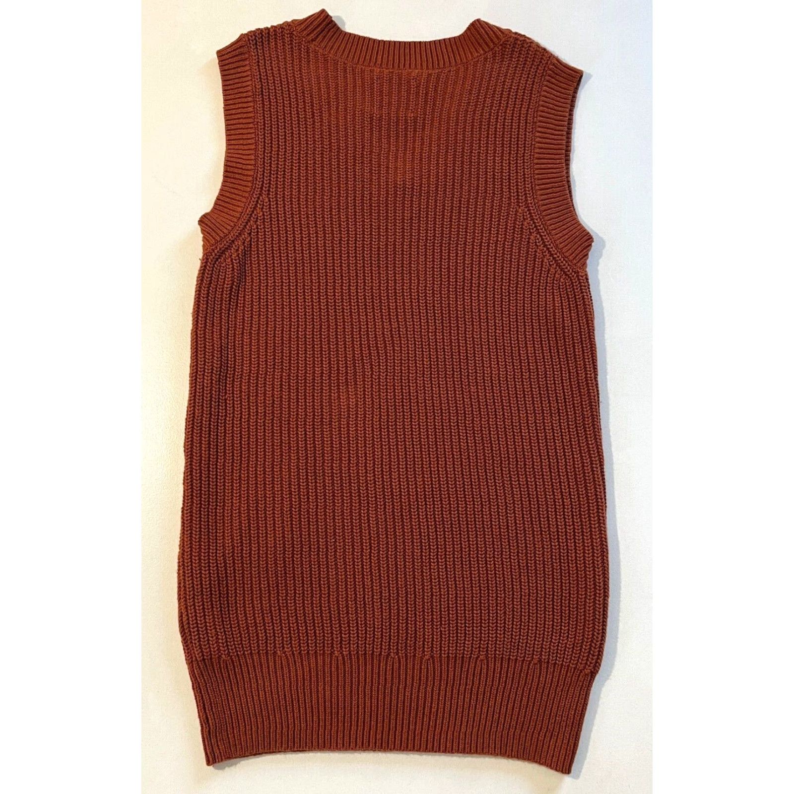 Abercrombie & Fitch VINTAGE Abercrombie & Fitch Knit Sweater Dress V-Neck Sleeveless Sz MT Women’s Dress Rust Cotton Blend Tall M Size M / US 6-8 / IT 42-44 - 5 Thumbnail