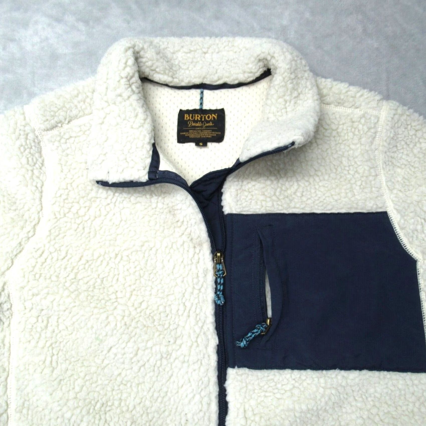 Burton Burton Jacket Womens Small Cream Bombay Deep Pile Sherpa Fleece Full Zip Size S / US 4 / IT 40 - 6 Thumbnail