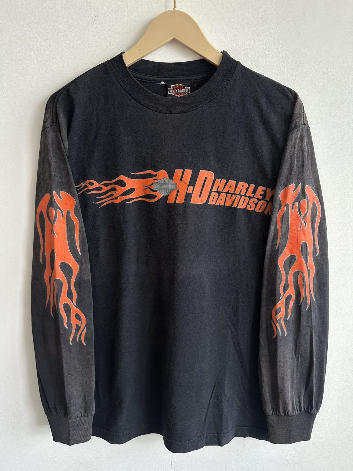 Harley Davidson Vintage Harley Davidson Flames Long Sleeve Rare Fire USA Size US M / EU 48-50 / 2 - 1 Thumbnail