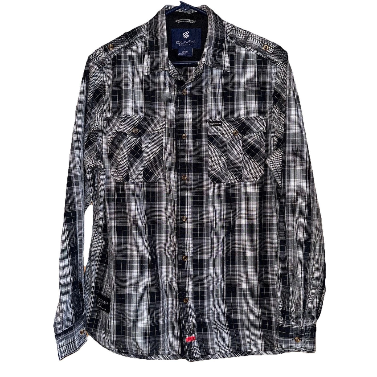 Rocawear Rocawear Classic Fit Button Down Shirt Size Large Size US L / EU 52-54 / 3 - 1 Thumbnail