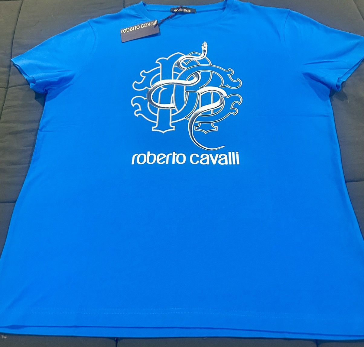 Roberto Cavalli Roberto Cavalli - Snake Logo Monogram Tee “Blue” Size XL Size US XL / EU 56 / 4 - 3 Thumbnail