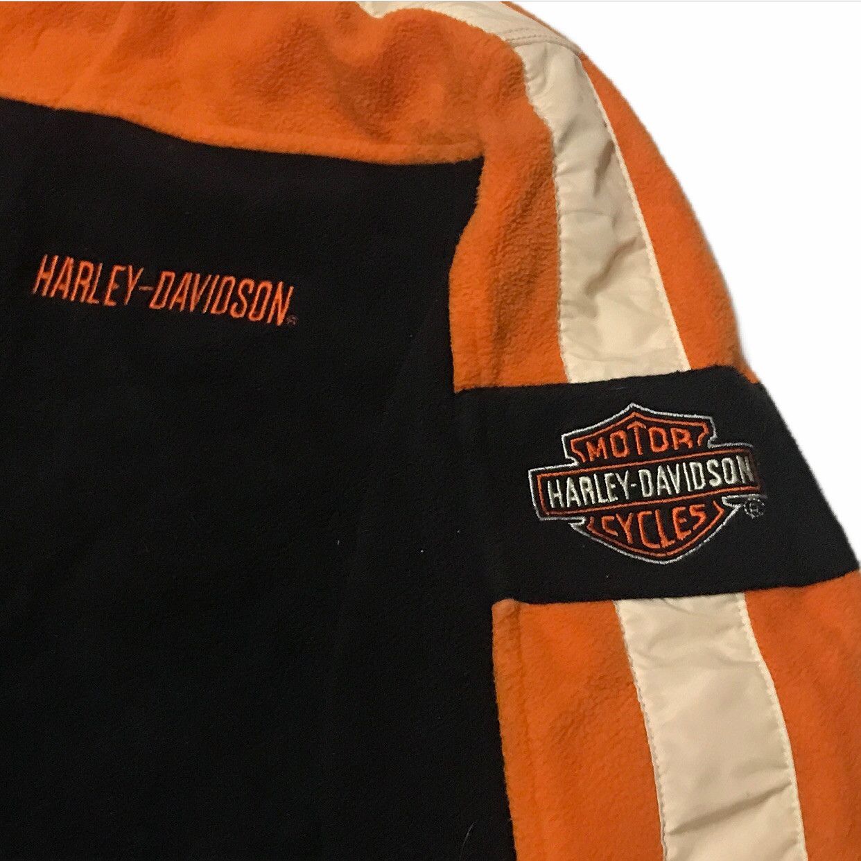 Harley Davidson × Vintage harley-davidson fleece half zip black/orange sweather Size US L / EU 52-54 / 3 - 4 Thumbnail