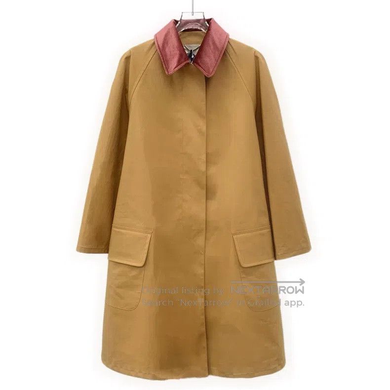 Prada Prada 24 brown cotton lapel long-sleeved windbreaker coat Size US XXS / EU 40 - 1 Thumbnail