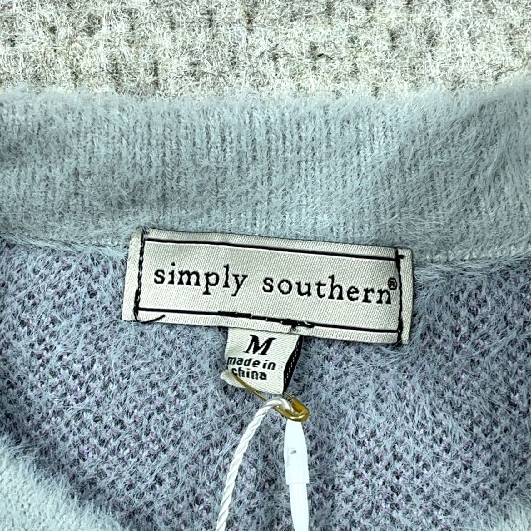 Vintage Simply Southern Sweater Women Medium Gray Fuzzy Aztec Southwestern Adult NEW Size M / US 6-8 / IT 42-44 - 7 Thumbnail