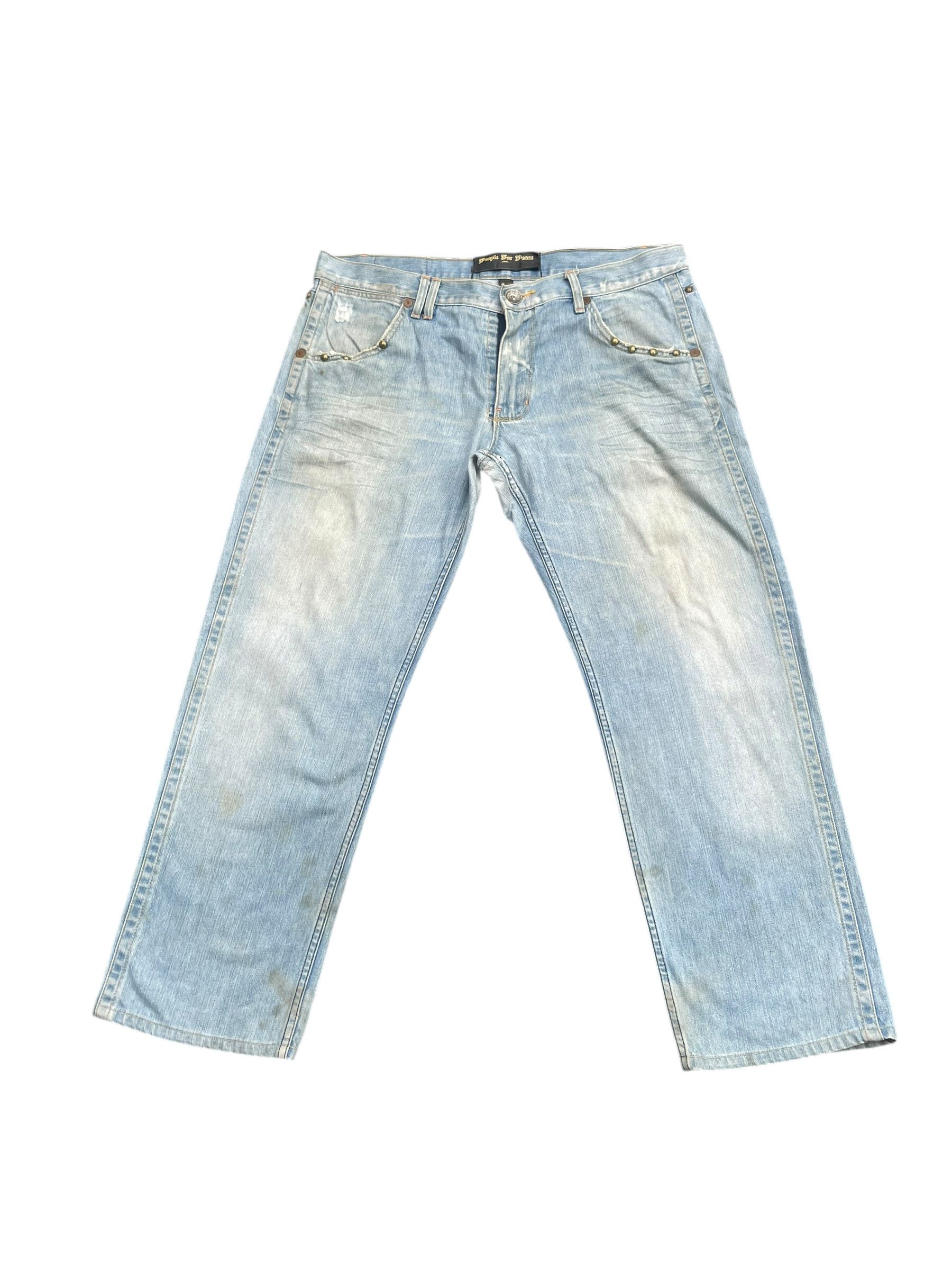 Designer Vintage People For Peace Distresed Denim Size US 40 / EU 56 - 2 Thumbnail
