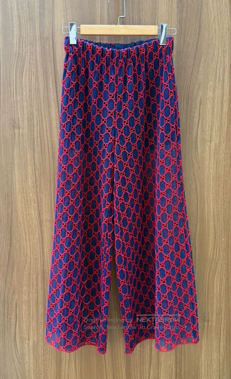 Gucci Gucci Double-layer hollow logo full-printed wide-leg trous Size 27" / US 4 / IT 40 - 1 Thumbnail