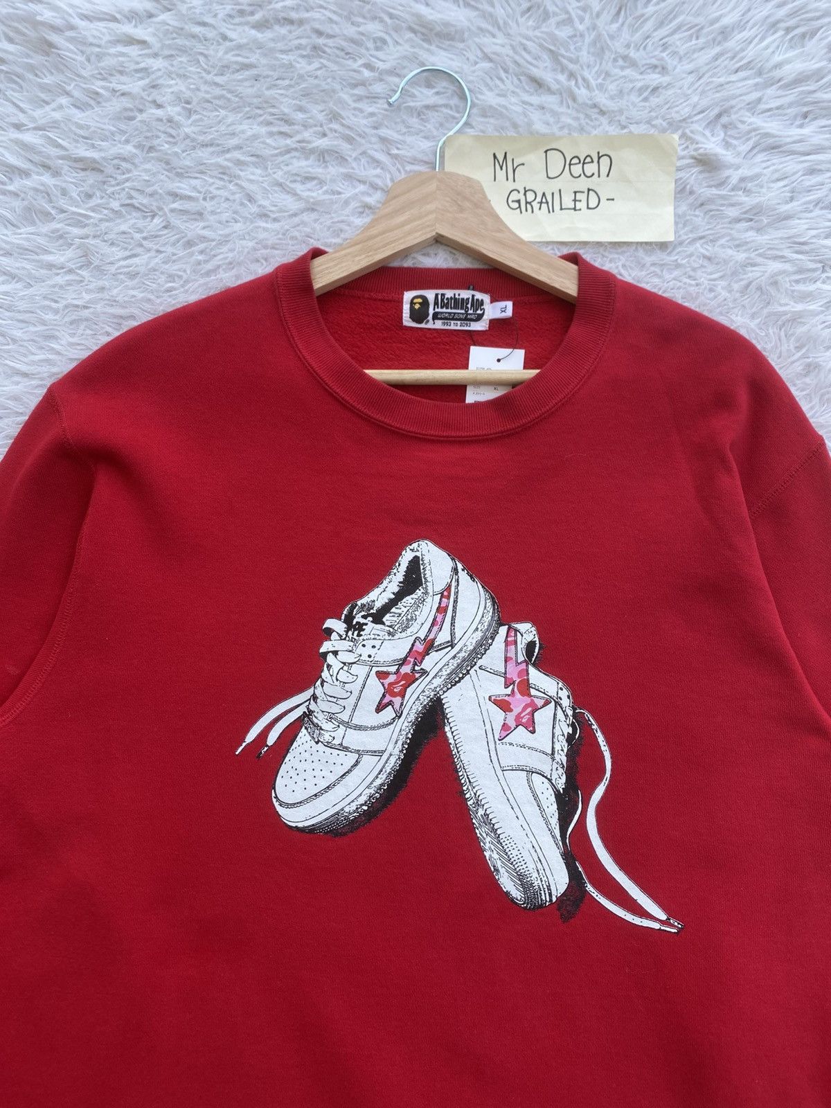Bape Rare BAPE Camo Bapesta Crewneck Red Sweater Size US XL / EU 56 / 4 - 7 Thumbnail