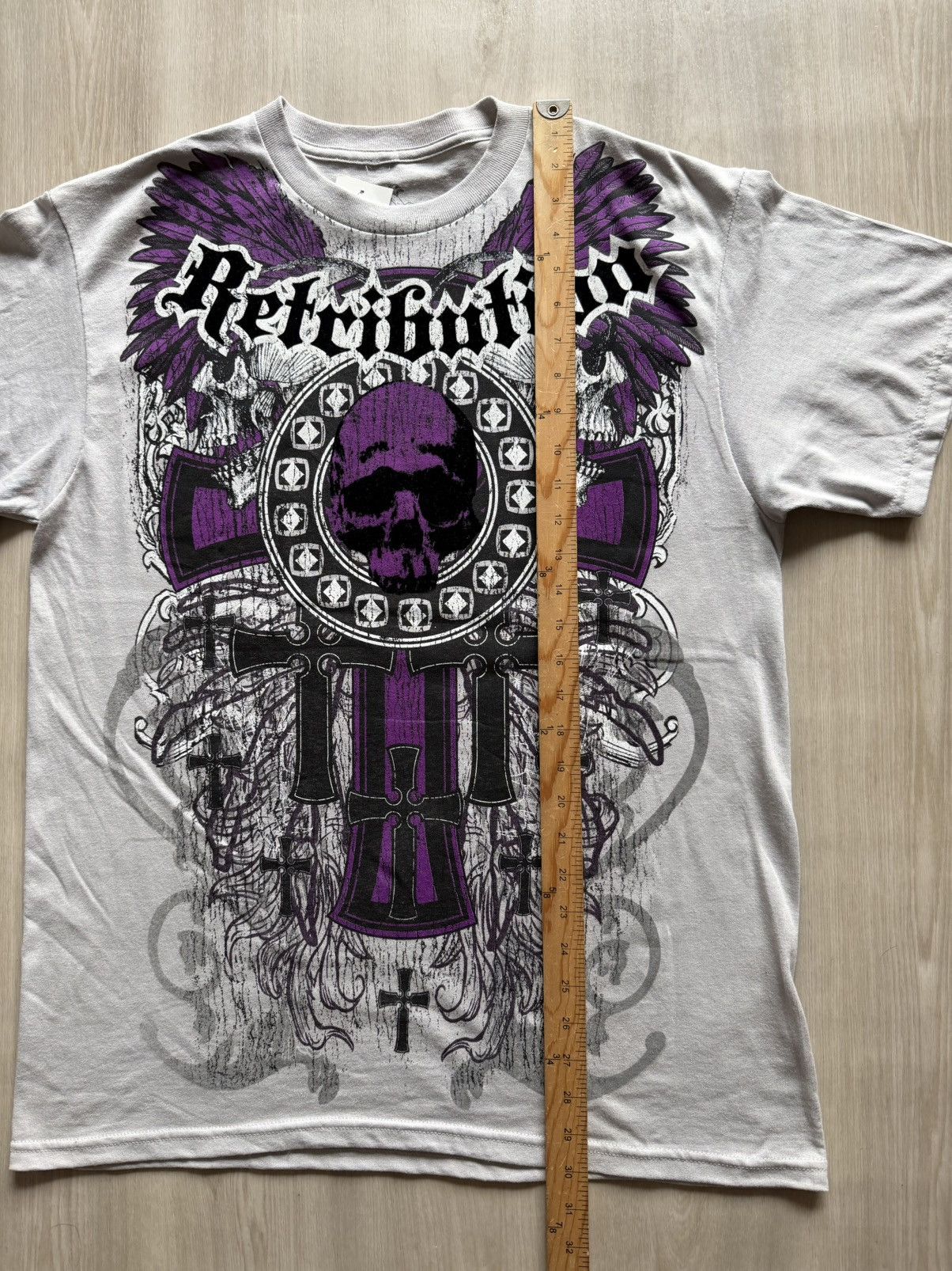Chemistry Vtg Y2K Chemistry Double Sides Retribution Skull Cross Sz L Size US L / EU 52-54 / 3 - 5 Thumbnail