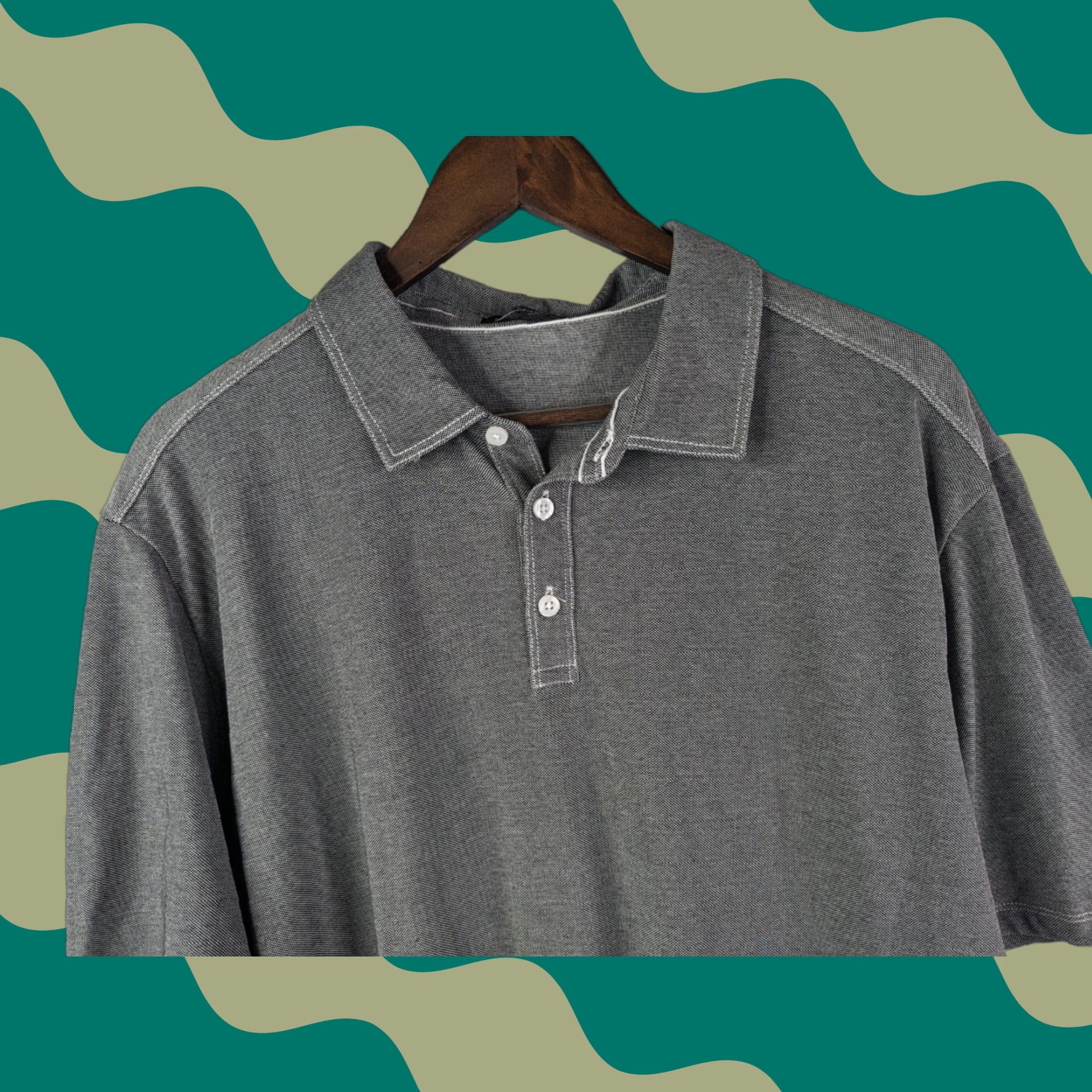 Vintage Robert Barakett Polo Shirt Men's 2XL Grey Short Sleeve Casual Polo Shirt Regular Fit Chest 41 in Cotton Polyester Solid Beach, Golf, Walking Mens Size US XXL / EU 58 / 5 - 1 Thumbnail