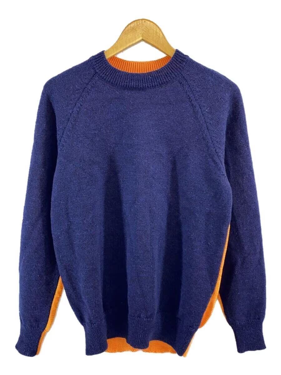 image of Junya Watanabe Raglan Wool Knit Sweater in Navy, Men's (Size Small)