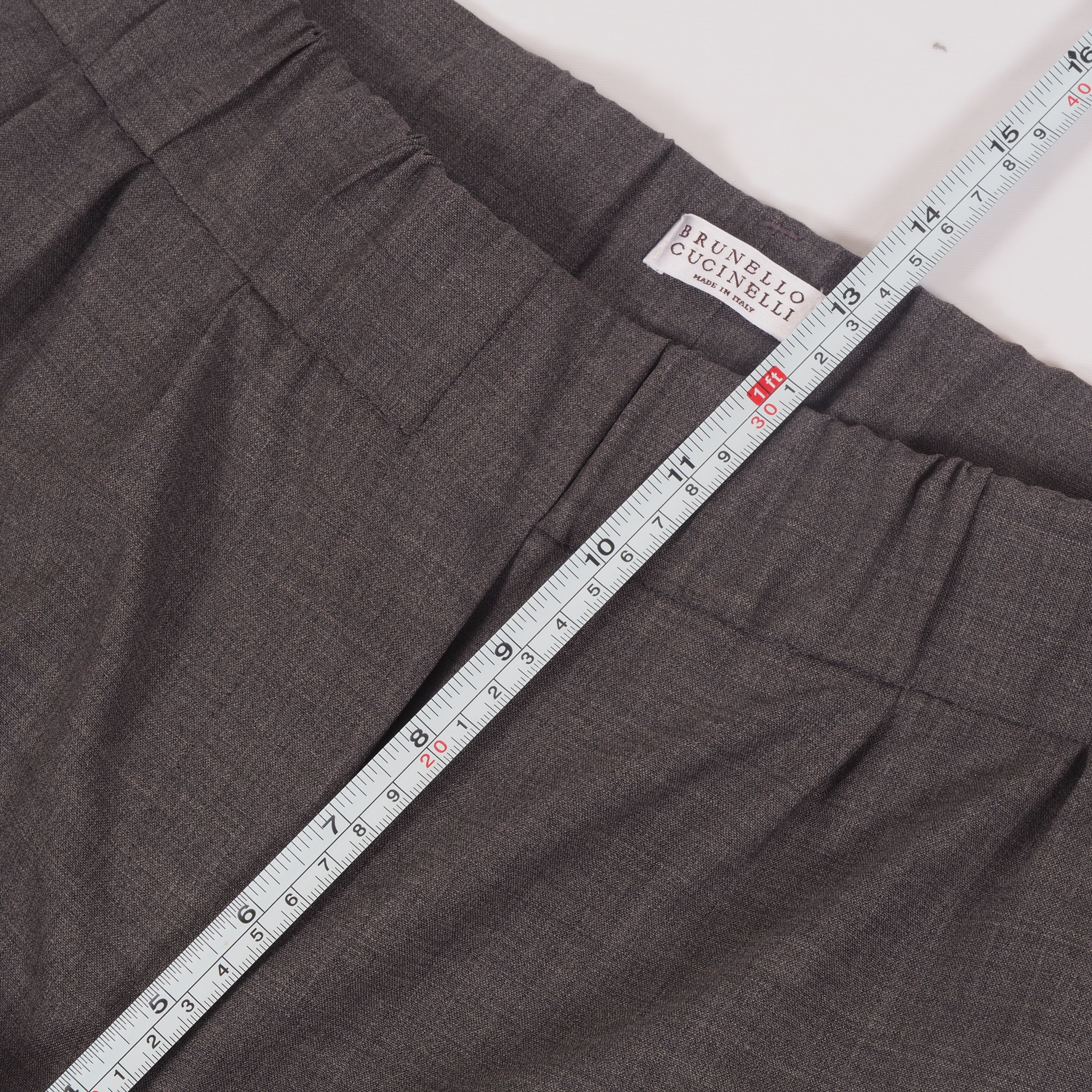 Brunello Cucinelli Brunello Cucinelli Wool Dress Pants Elastic Waist Tapered Size 30" / US 8 / IT 44 - 15 Thumbnail