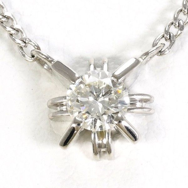 Luxuness Pt850 Platinum Necklace Diamond Jewelry Metal Necklace in Silver, Women's