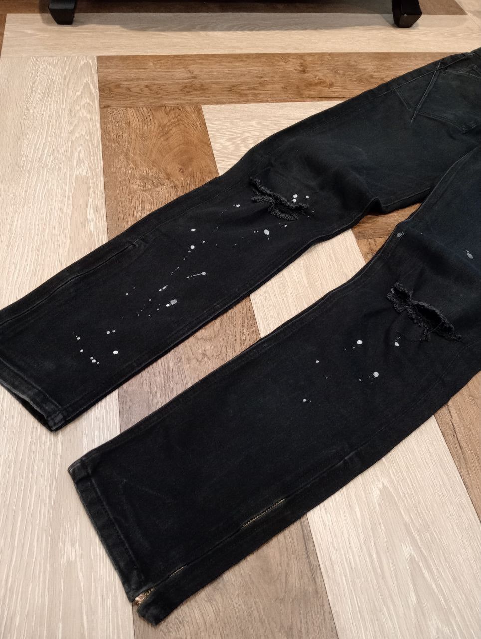 Number (N)ine NUMBER NINE JAPAN BLACK STRETCH ANKLE ZIP PANTS Size US 34 / EU 50 - 6 Thumbnail