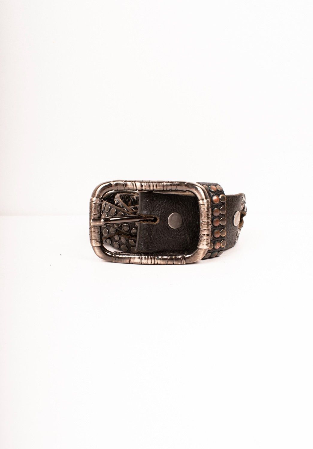 Hollywood Trading Company HTC Metal Heavy Men Leather Belt Size L Size 38 - 1 Thumbnail