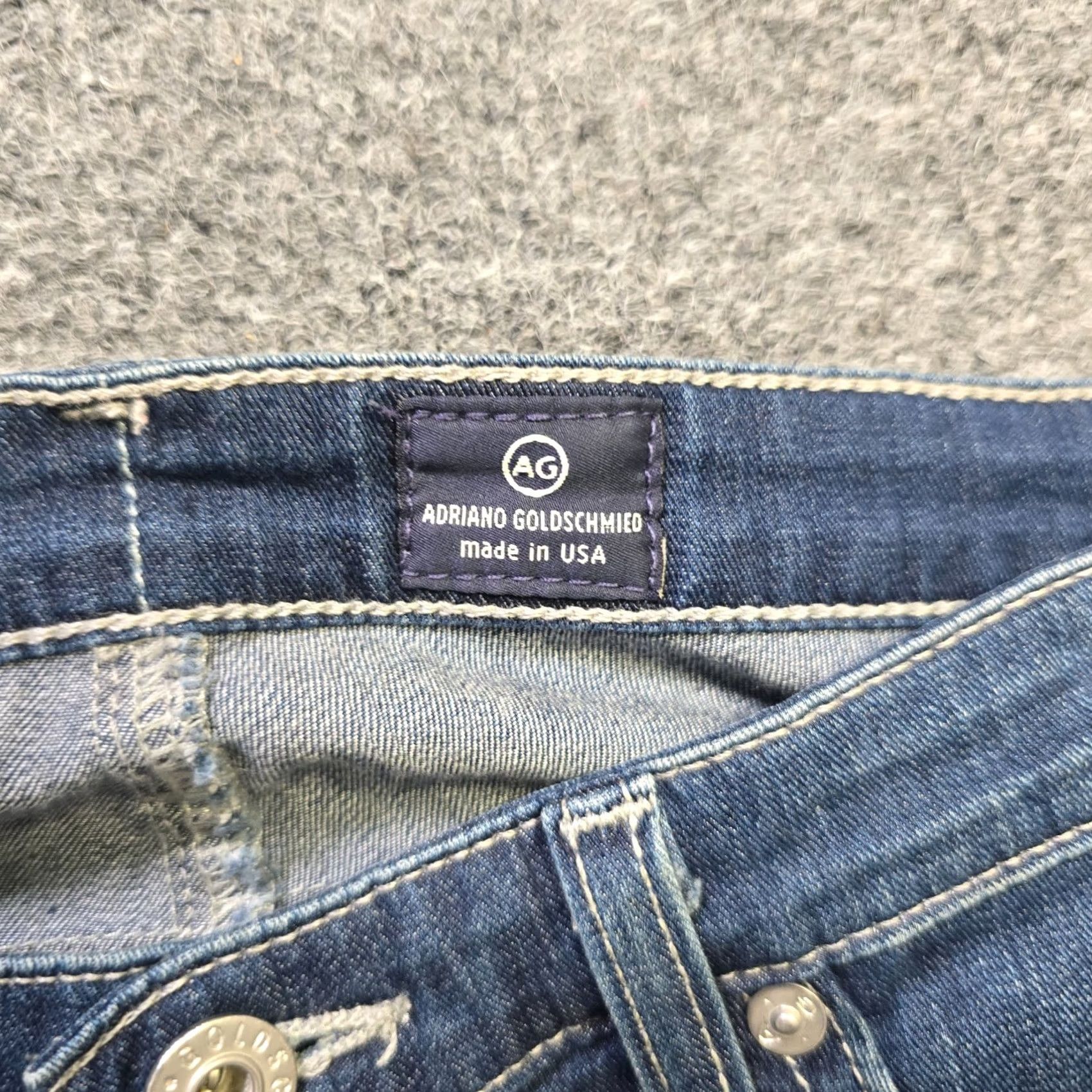 Vintage AG Adriano Goldschmied Jeans Women Size 27 Blue Stilt Roll Up Cuffed Skinny Capsule Casual, Travel, Denim, Slim, Patchwork? No, solid. Size 27" / US 4 / IT 40 - 5 Thumbnail