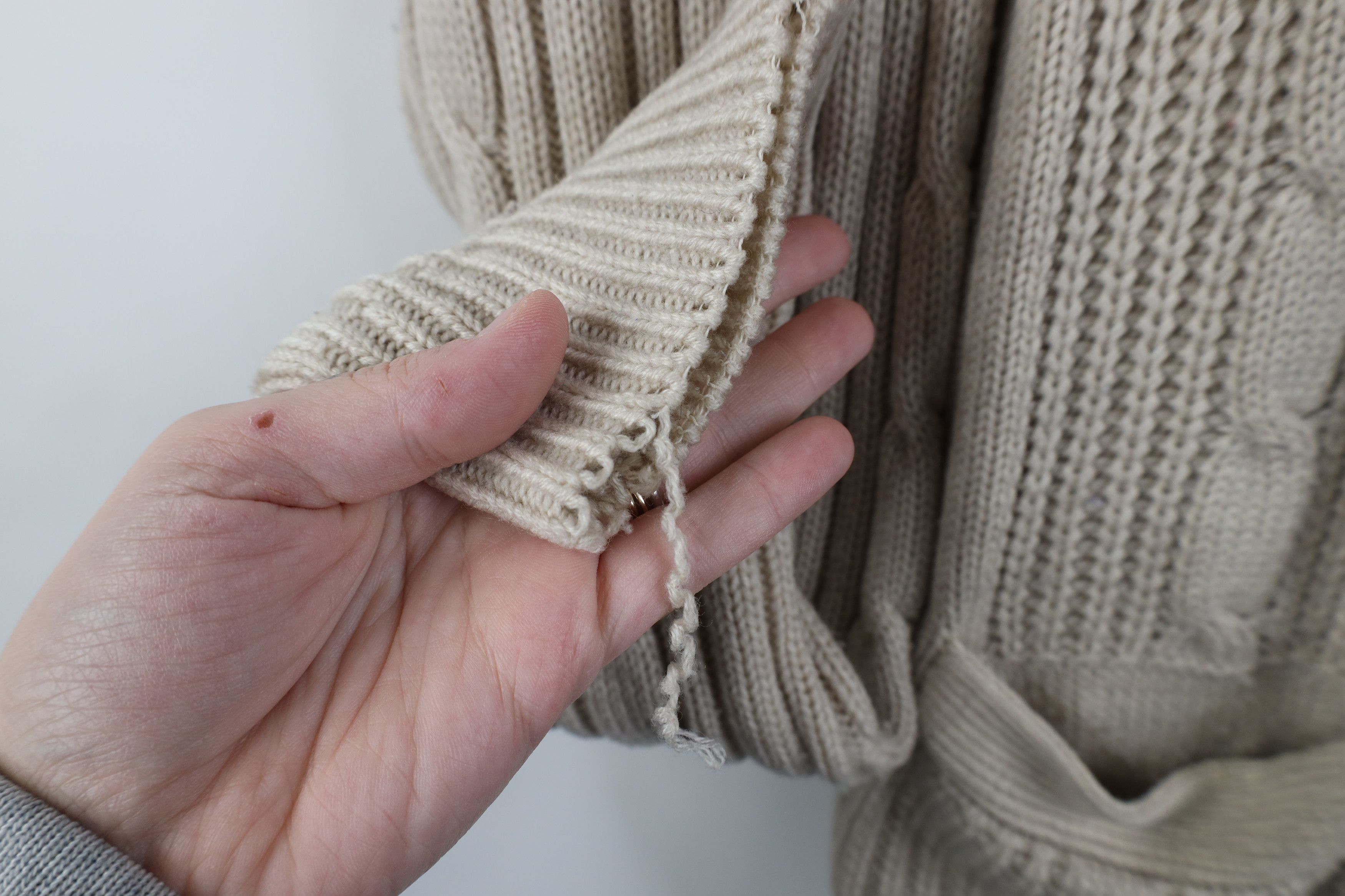 Vintage Vintage 90s Streetwear Cable Knit Fisherman Cardigan Sweater Size US L / EU 52-54 / 3 - 8 Thumbnail