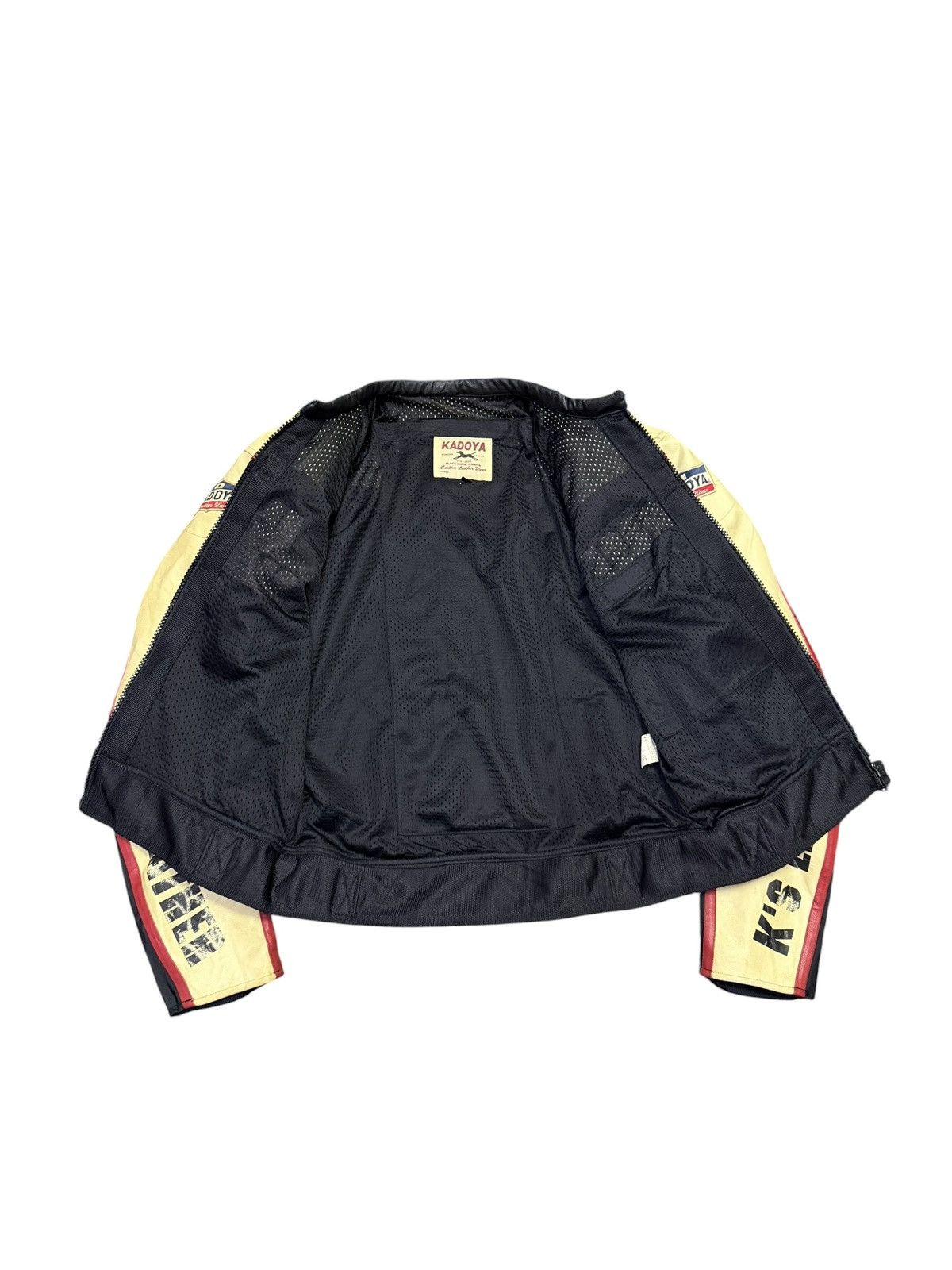 Kadoya Kadoya Black Horse Racing Team Half Leather Biker Jacket Size US L / EU 52-54 / 3 - 6 Thumbnail