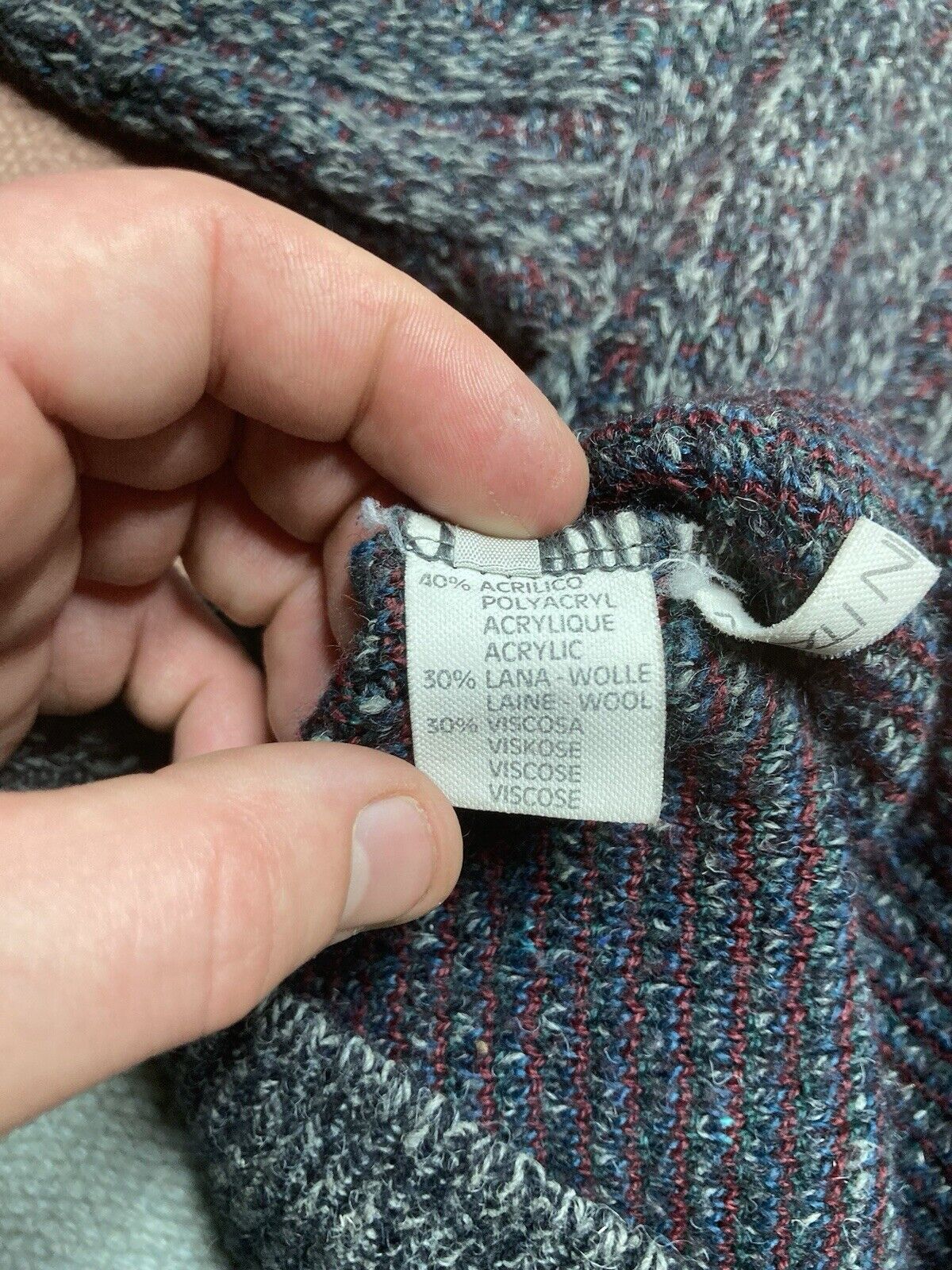 Vintage VTG knit sweater cardigan wool blend button front Italy M Size US M / EU 48-50 / 2 - 8 Thumbnail