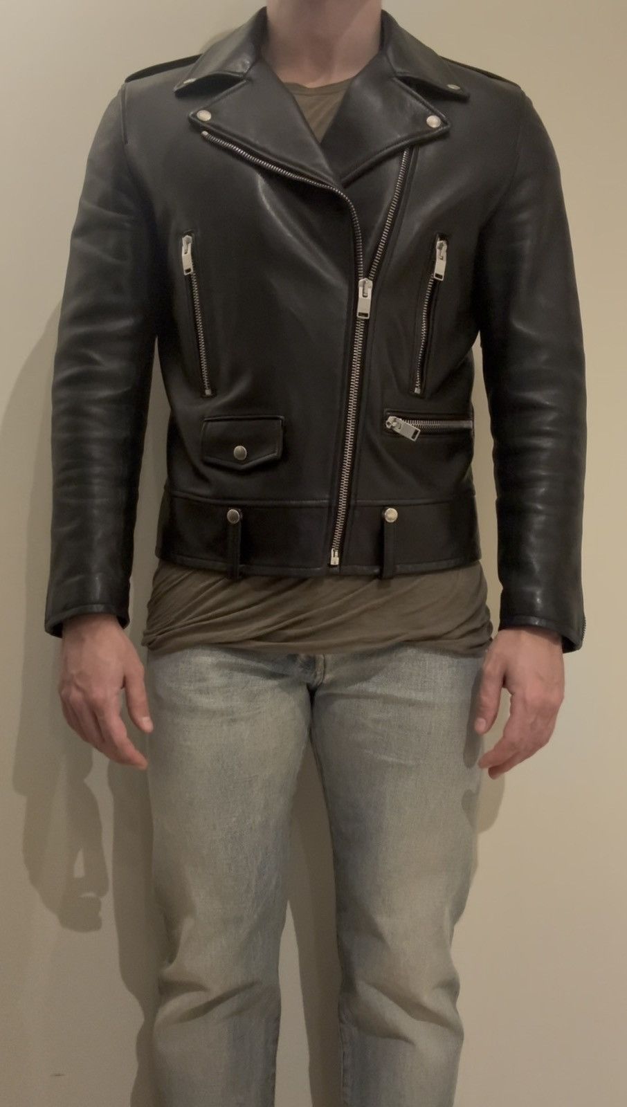 Saint Laurent Paris FW13 Sz54 Black L01 Lamb Leather Jacket Size US L / EU 52-54 / 3 - 11 Thumbnail