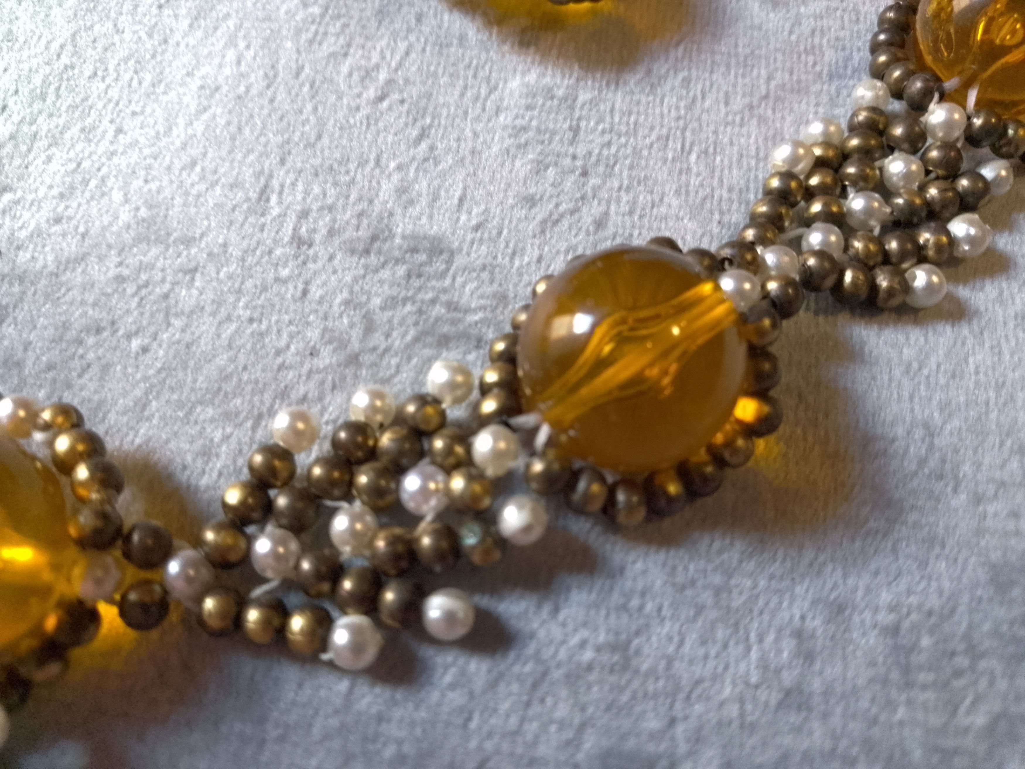 Handmade Necklace. Vintage brass, resin. Feather pendant Earrings Size ONE SIZE - 4 Thumbnail