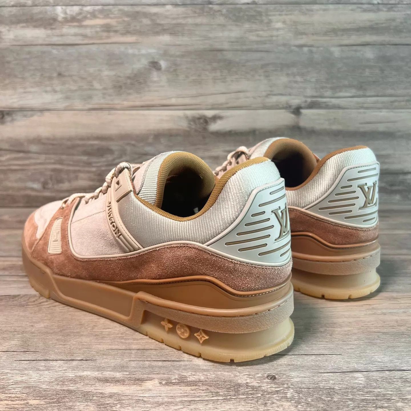 Louis Vuitton LV Trainer Khaki Brown Mocha Size 44.5 Size US 11.5 / EU 44-45 - 4 Thumbnail