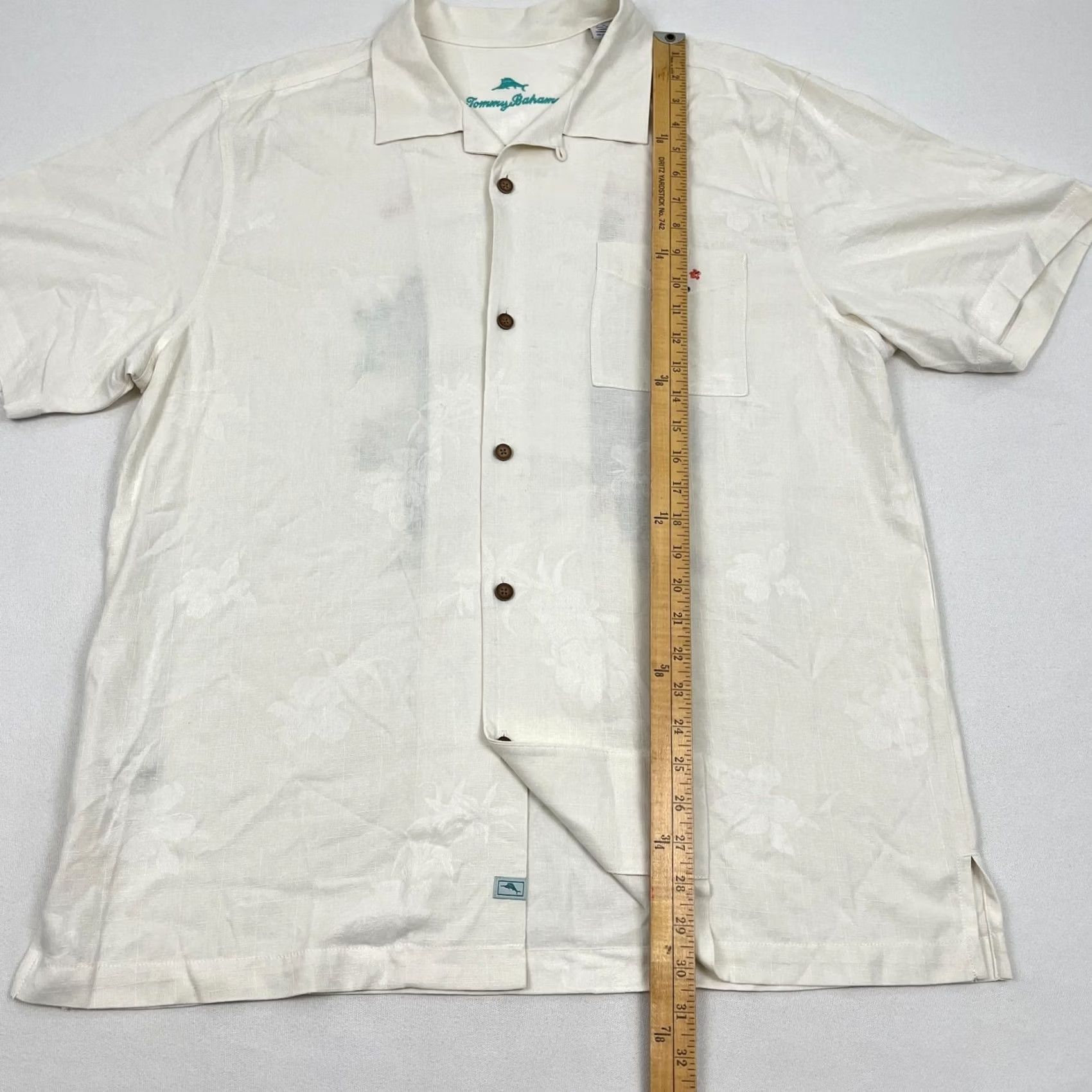 Tommy Bahama Tommy Bahama Shirt Mens L Ivory Silk Course Calling Golf Button Loop Collar Size US L / EU 52-54 / 3 - 7 Thumbnail