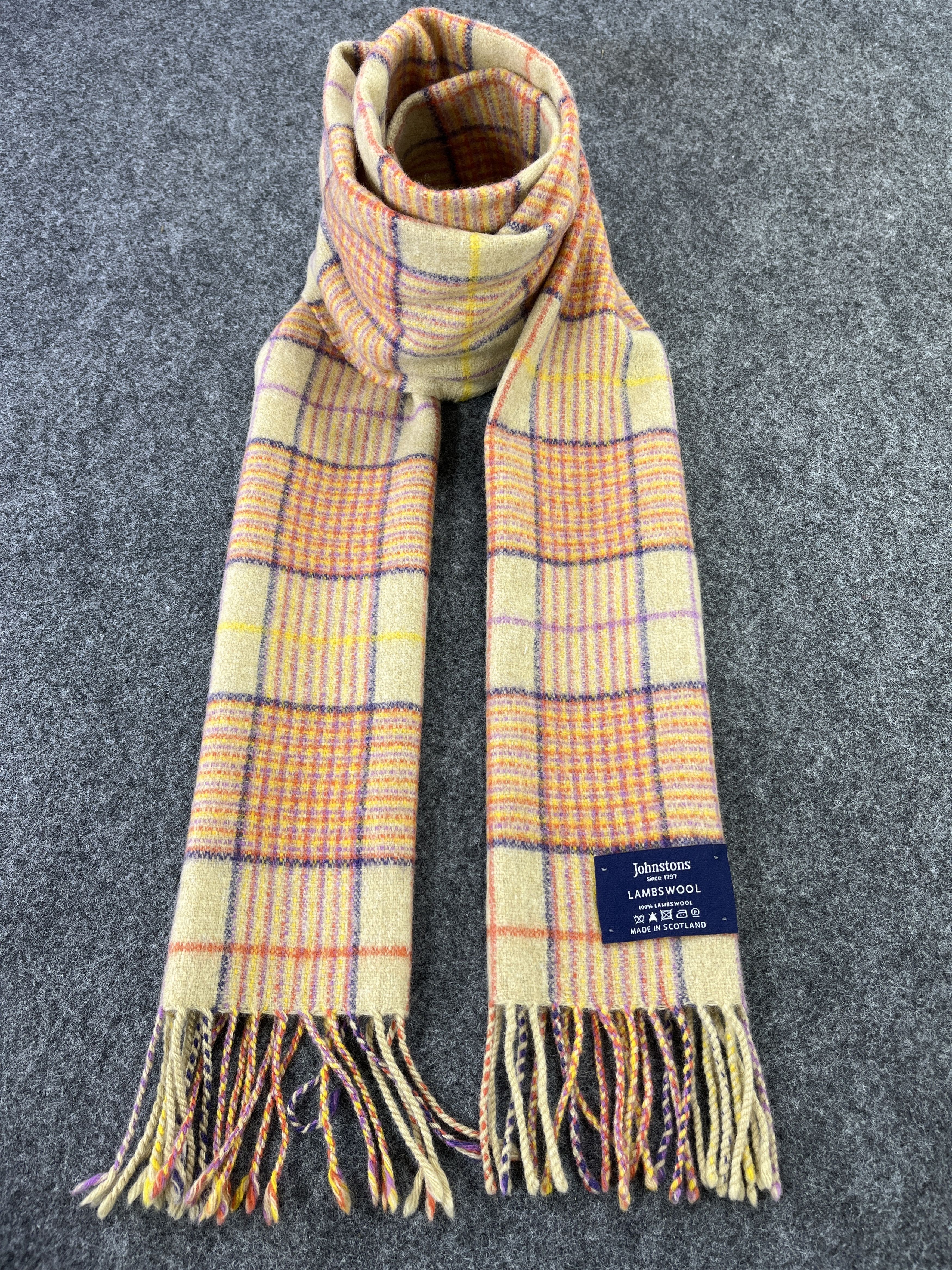 Johnstons Of Elgin × Vintage JOHNSTONS CHECKED SCARVES / MUFFLER / NECKWEAR T199 Size ONE SIZE - 1 Thumbnail