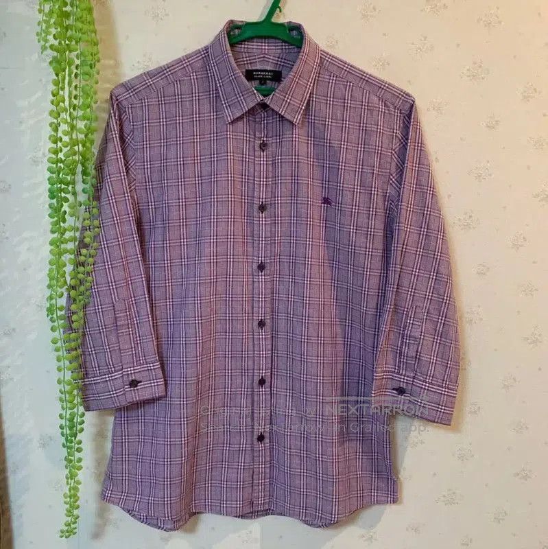 Burberry Burberry Long Sleeve Purple Cotton Shirt. Size M / US 6-8 / IT 42-44 - 1 Thumbnail
